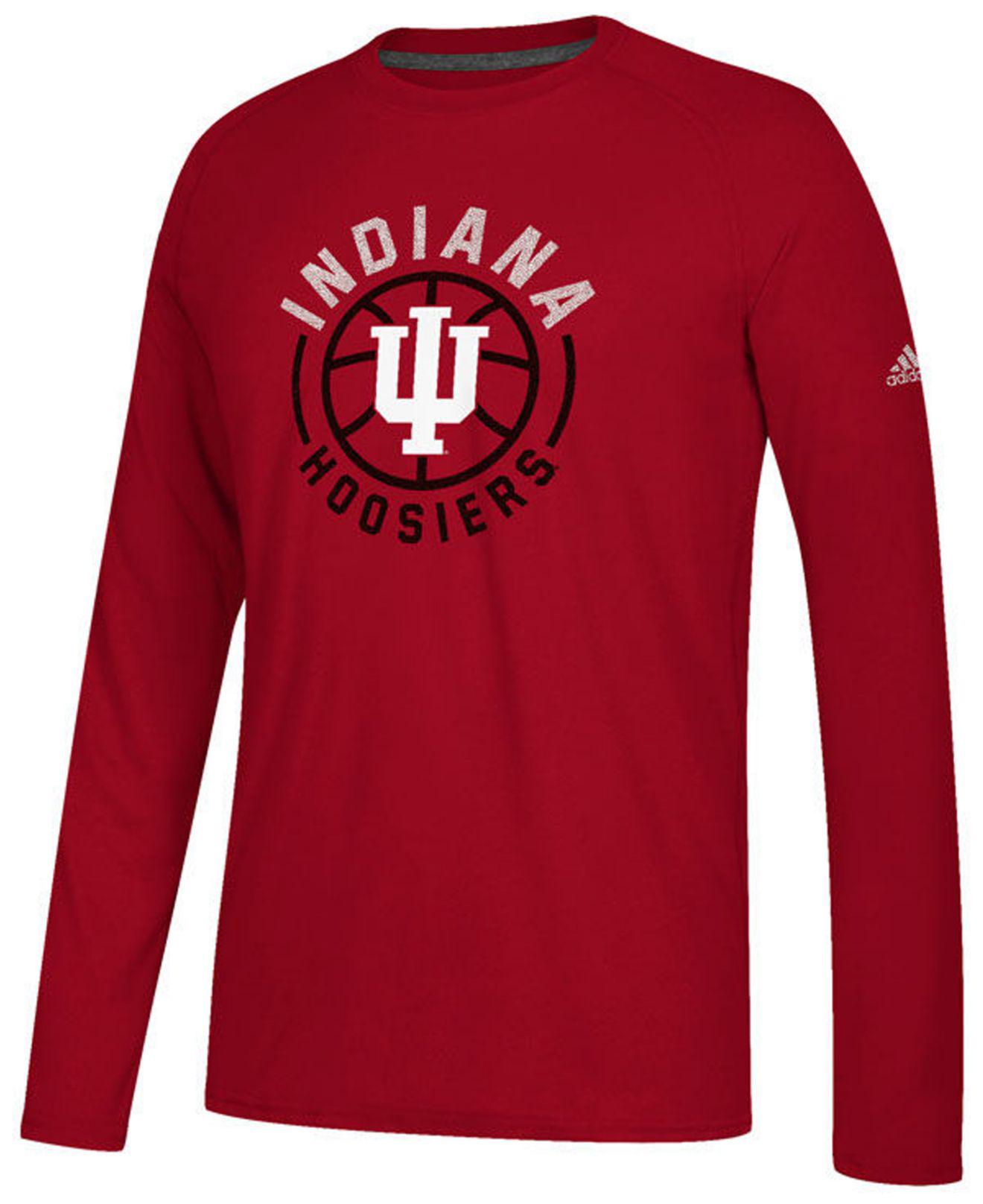 adidas Synthetic Indiana Hoosiers Center Court Long Sleeve Tshirt in