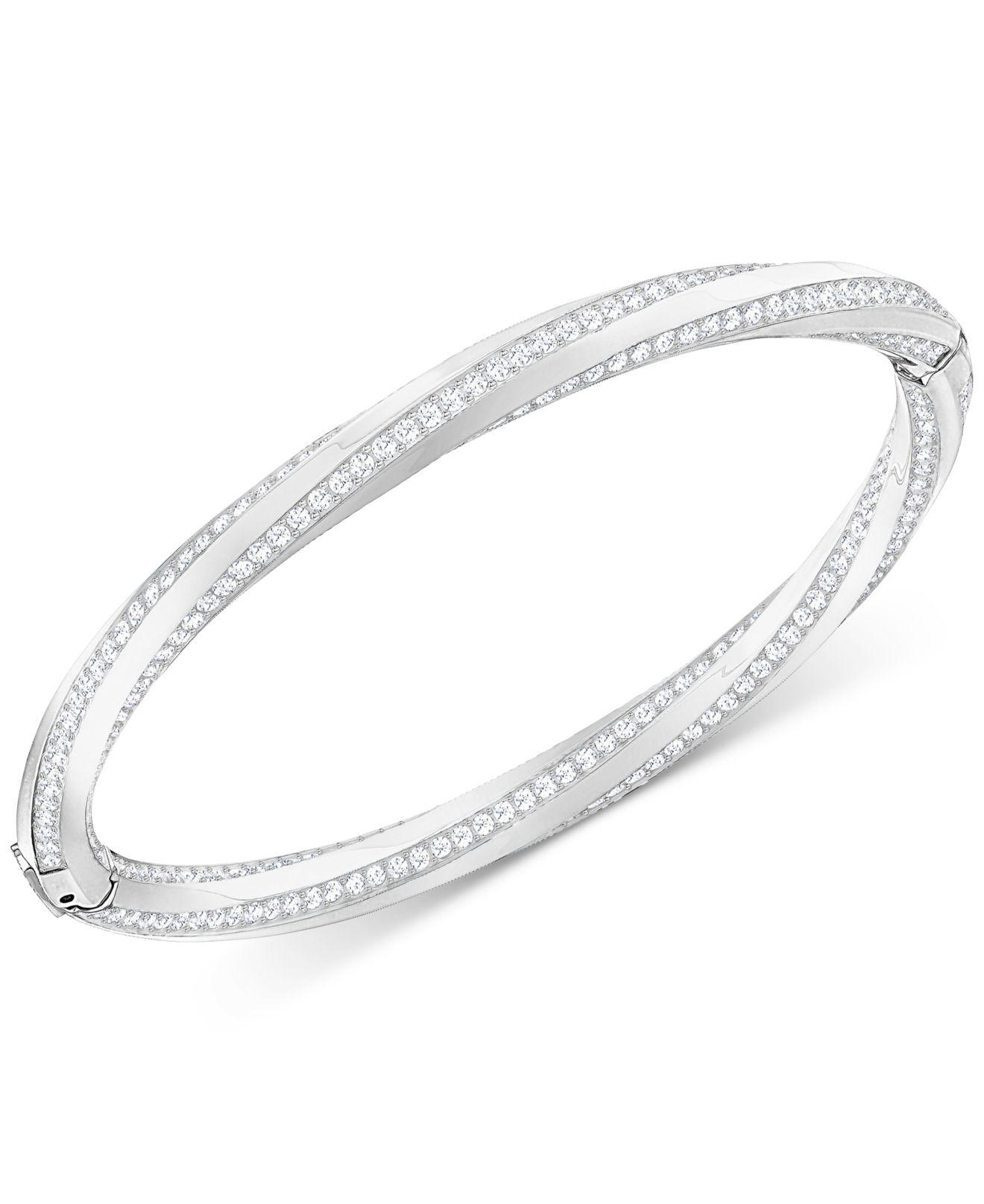 Twist Silver Bangle Swarovski Swarovski Twist Rows Bracelet, Blue