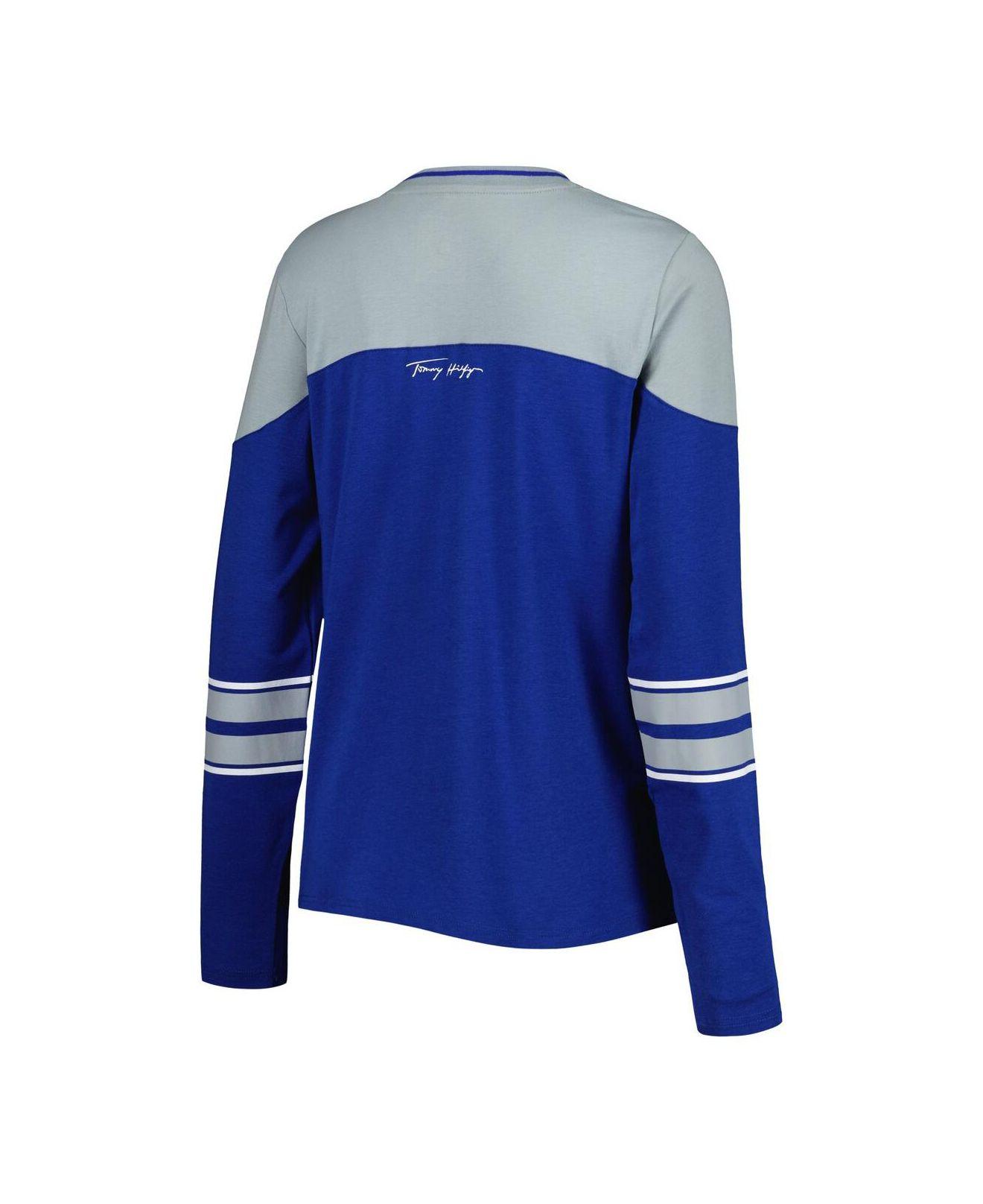 Tommy Hilfiger Blue Tampa Bay Lightning Abigail V-neck Long Sleeve T-shirt  | Lyst