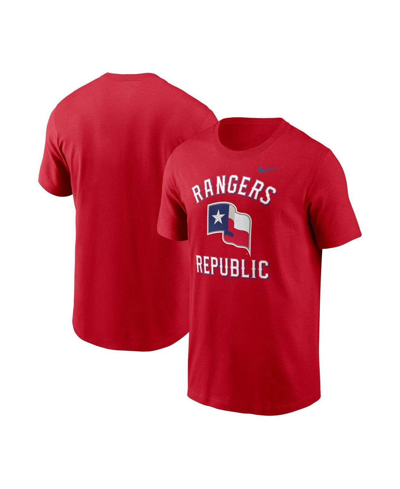 Nike Red Texas Rangers Lone Star Flag Hometown T-shirt for Men