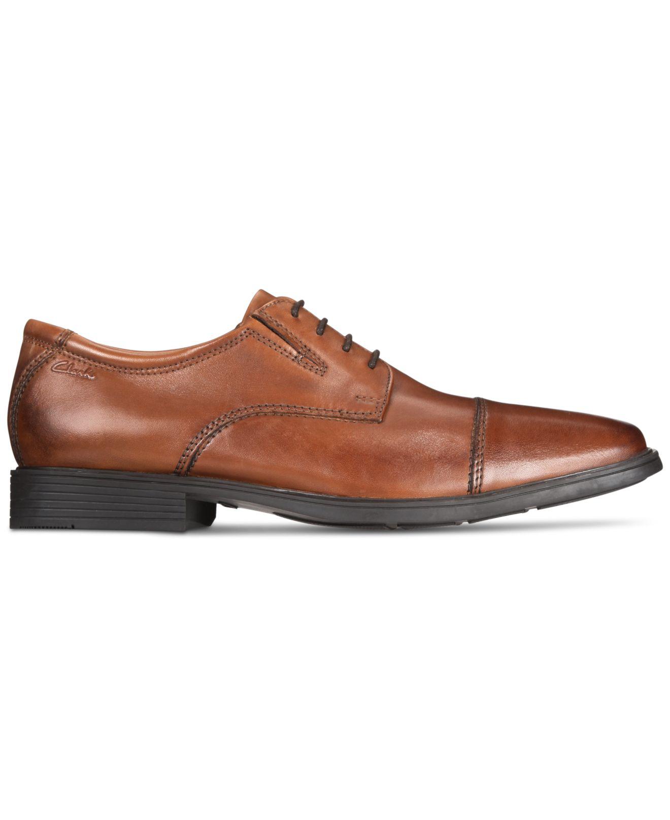 D Clarks Mens Tilden Cap Tan Leather Lace-Up Oxfords Shoes 7 Medium BHFO 7636 