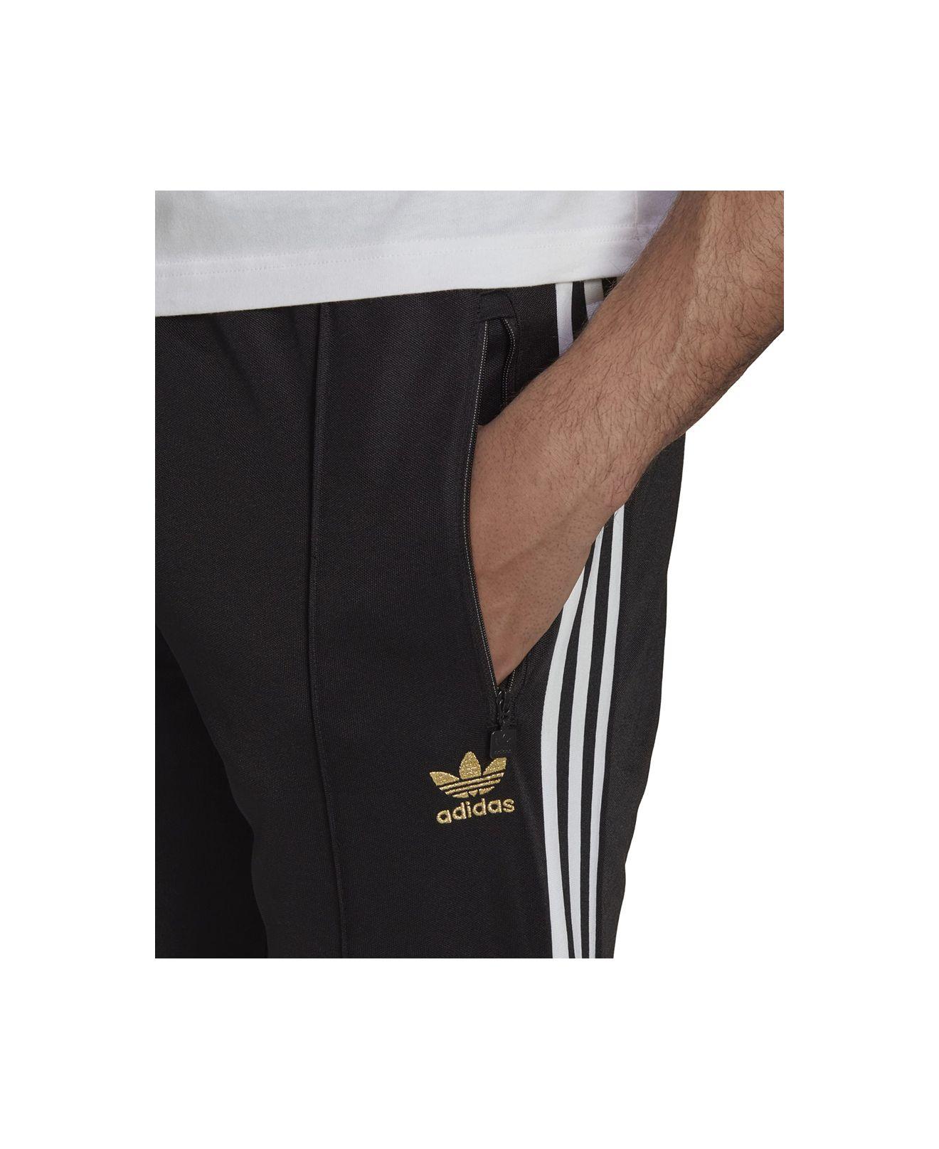 adidas Beckenbauer 3-stripe Jogger Track Pants in Black for Men | Lyst