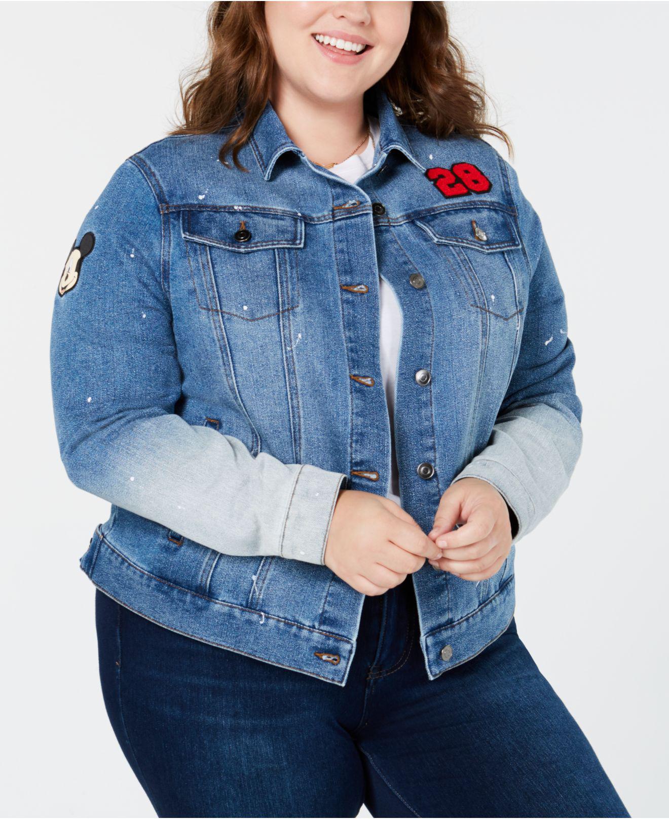 Disney Plus Size Mickey Mouse Denim Jacket in Blue