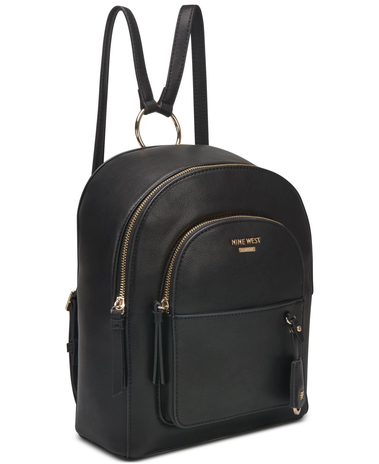 nine west black backpack purse