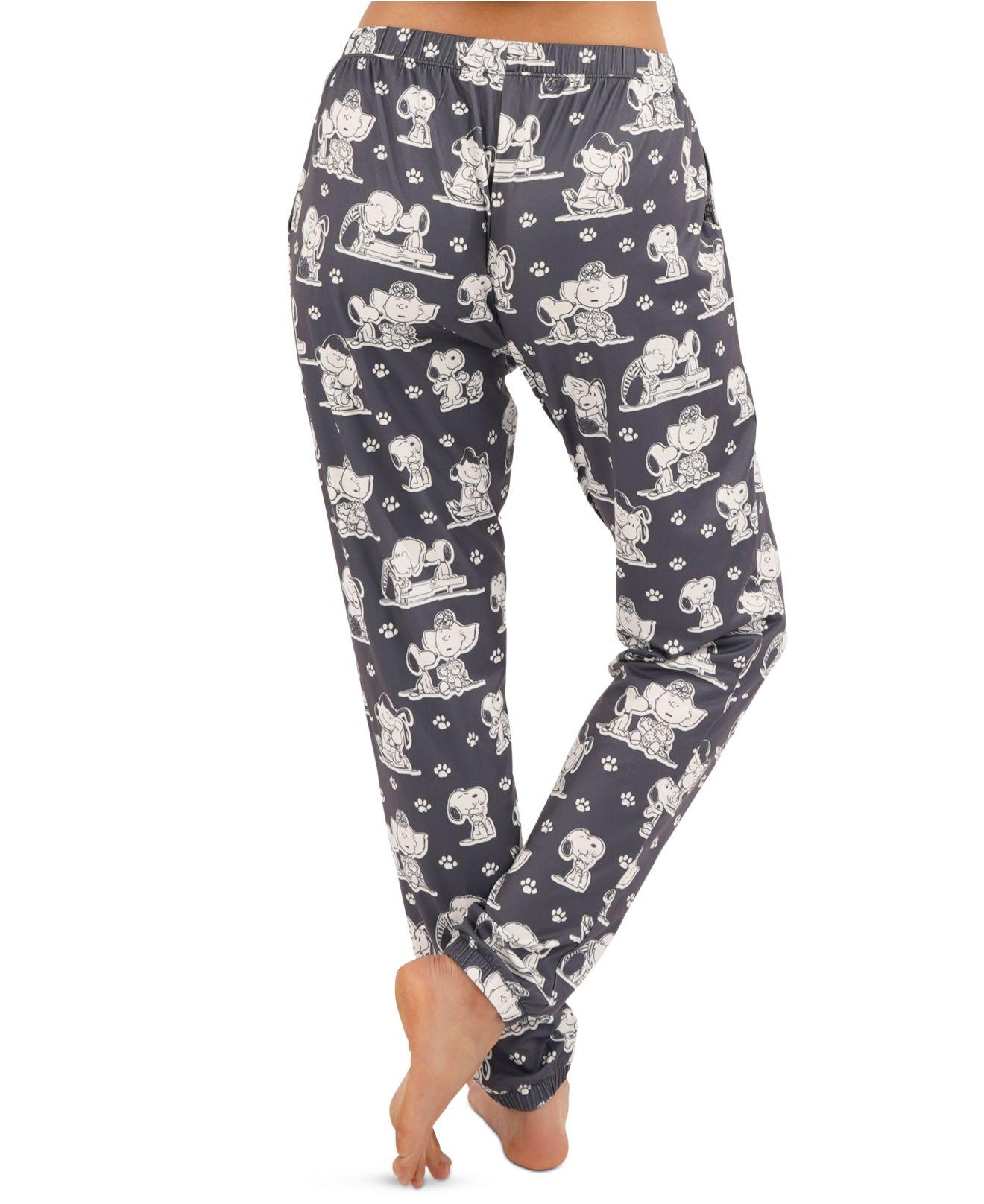 Munki Munki Synthetic Vintage Snoopy Dog Lover Jogger Pajama Pants in Charcoal (Gray) - Lyst