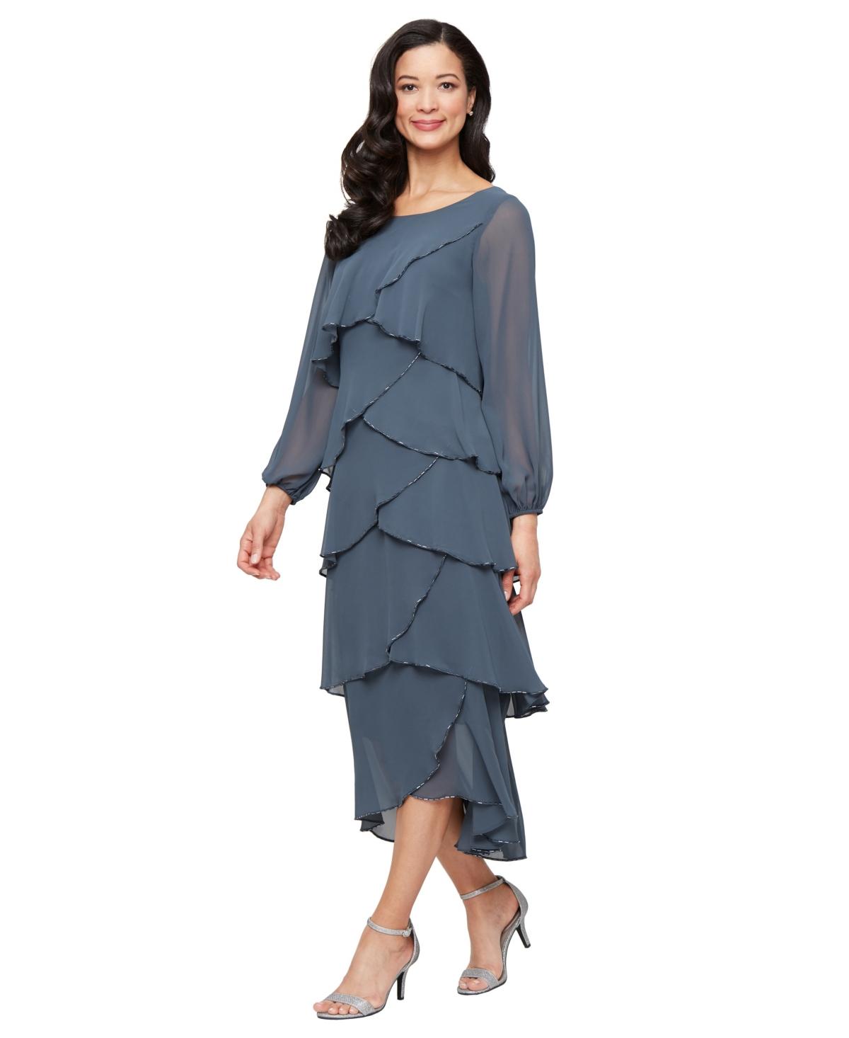 Designer Sl Fashions Textured Shimmer Tiered Dresses for Women