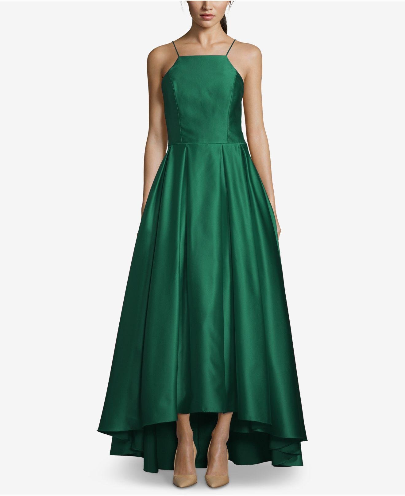 Betsy & Adam High-low Satin Gown in Green | Lyst