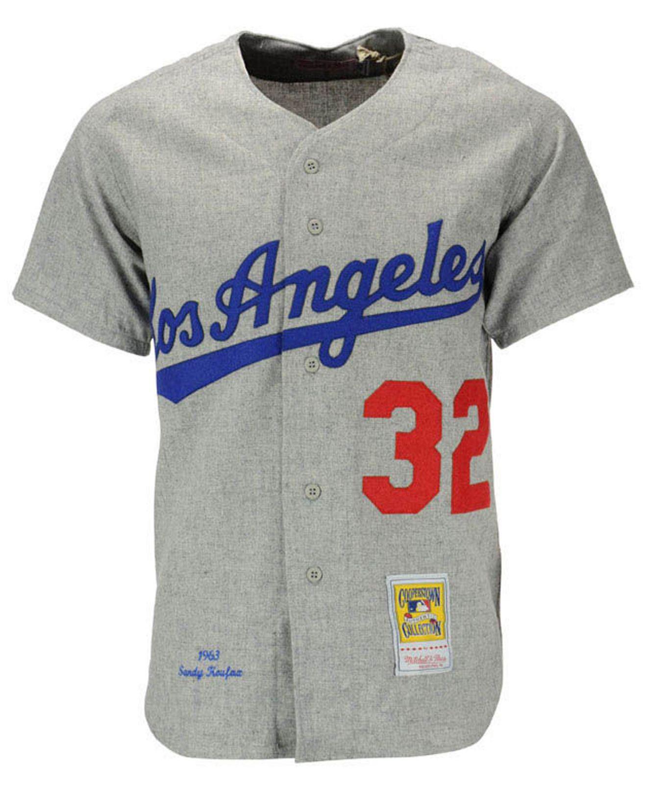 Men's Los Angeles Dodgers #32 Sandy Koufax Authentic Cream