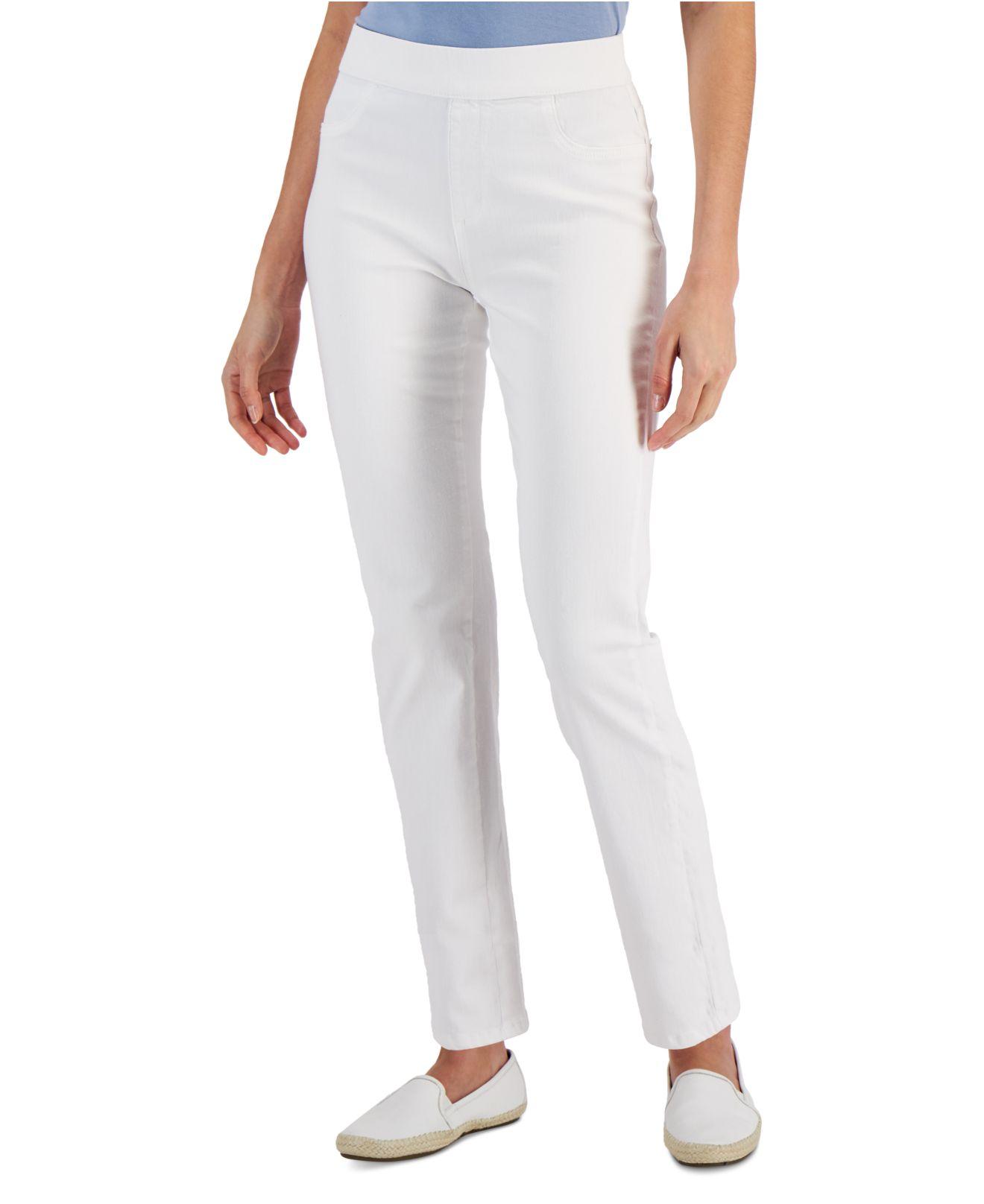 Karen Scott Petite Pull-on Denim Pants 