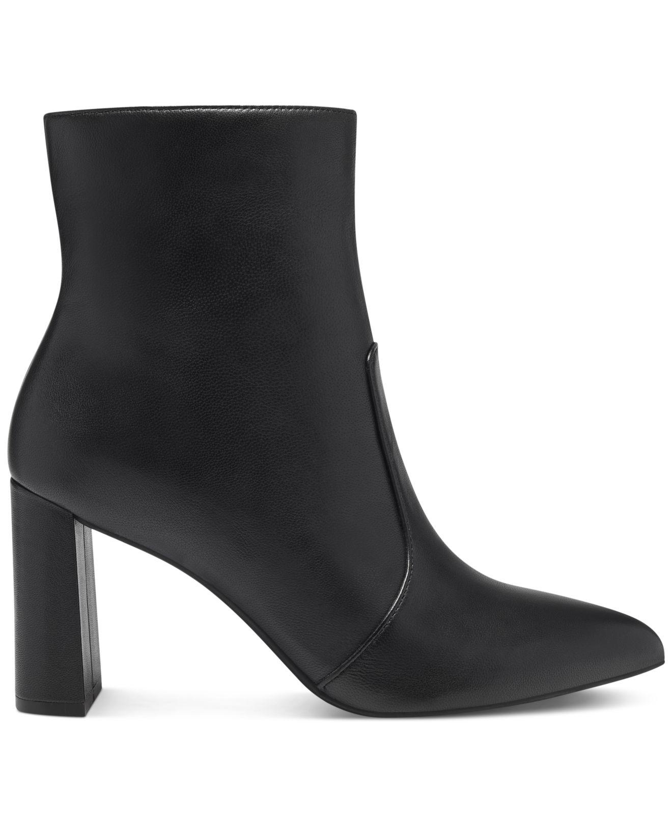 INC International Concepts Leather Anila Booties, Created For Macy's in Black Leather (Black) - Lyst