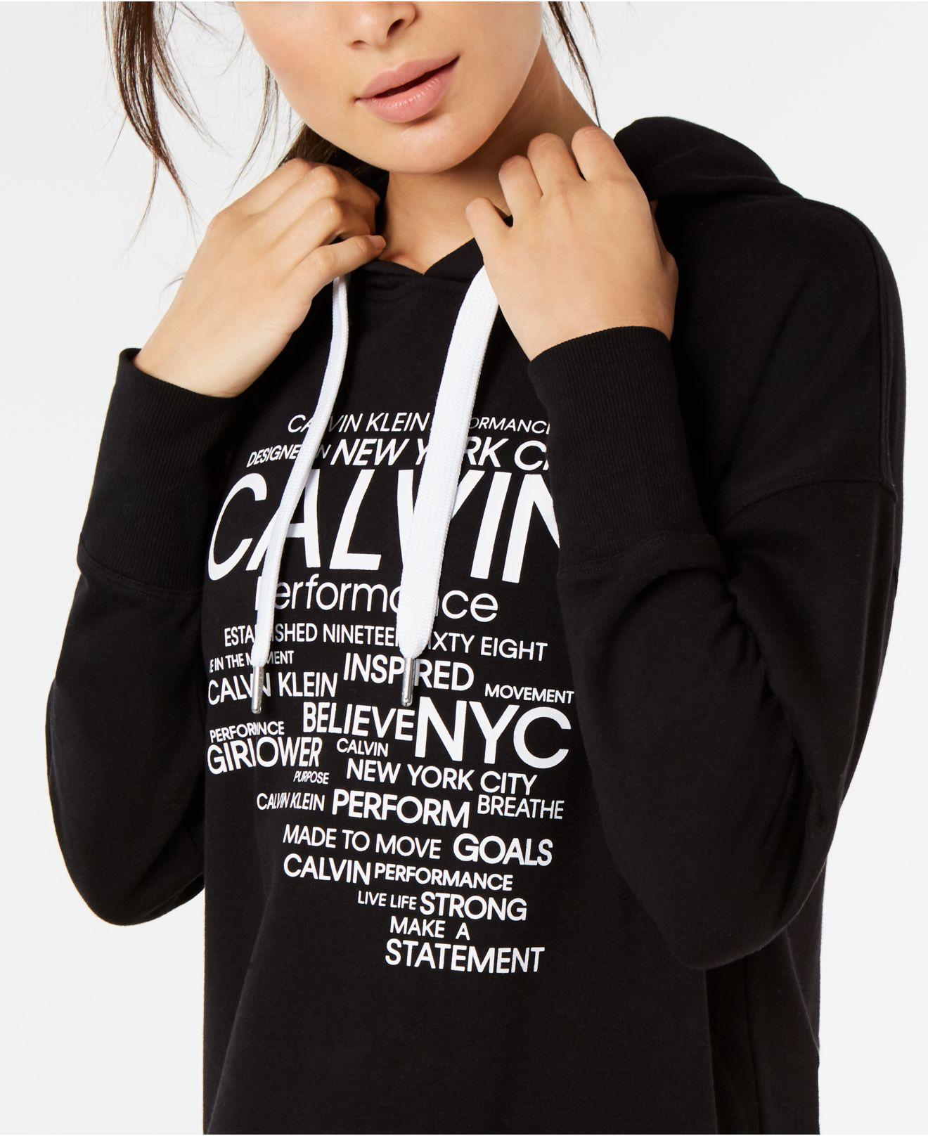 calvin klein performance logo hoodie dress