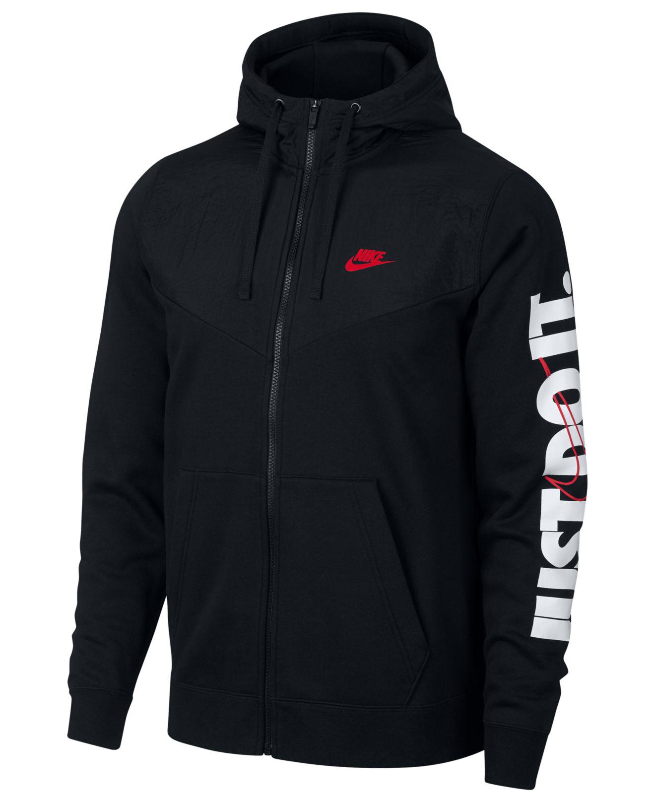 functie kwaliteit verkeer Nike Sportswear Just Do It Fleece Zip Hoodie in Black for Men | Lyst