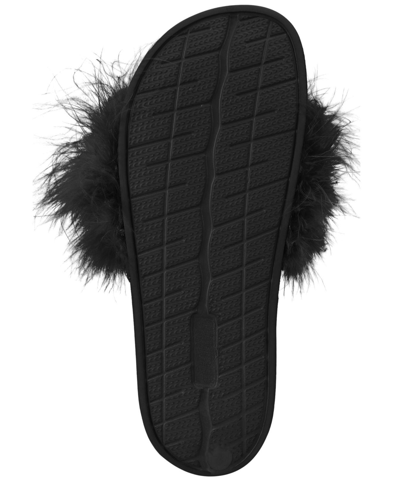 INC International Concepts Fauxmarabou Slide Slippers, Created For