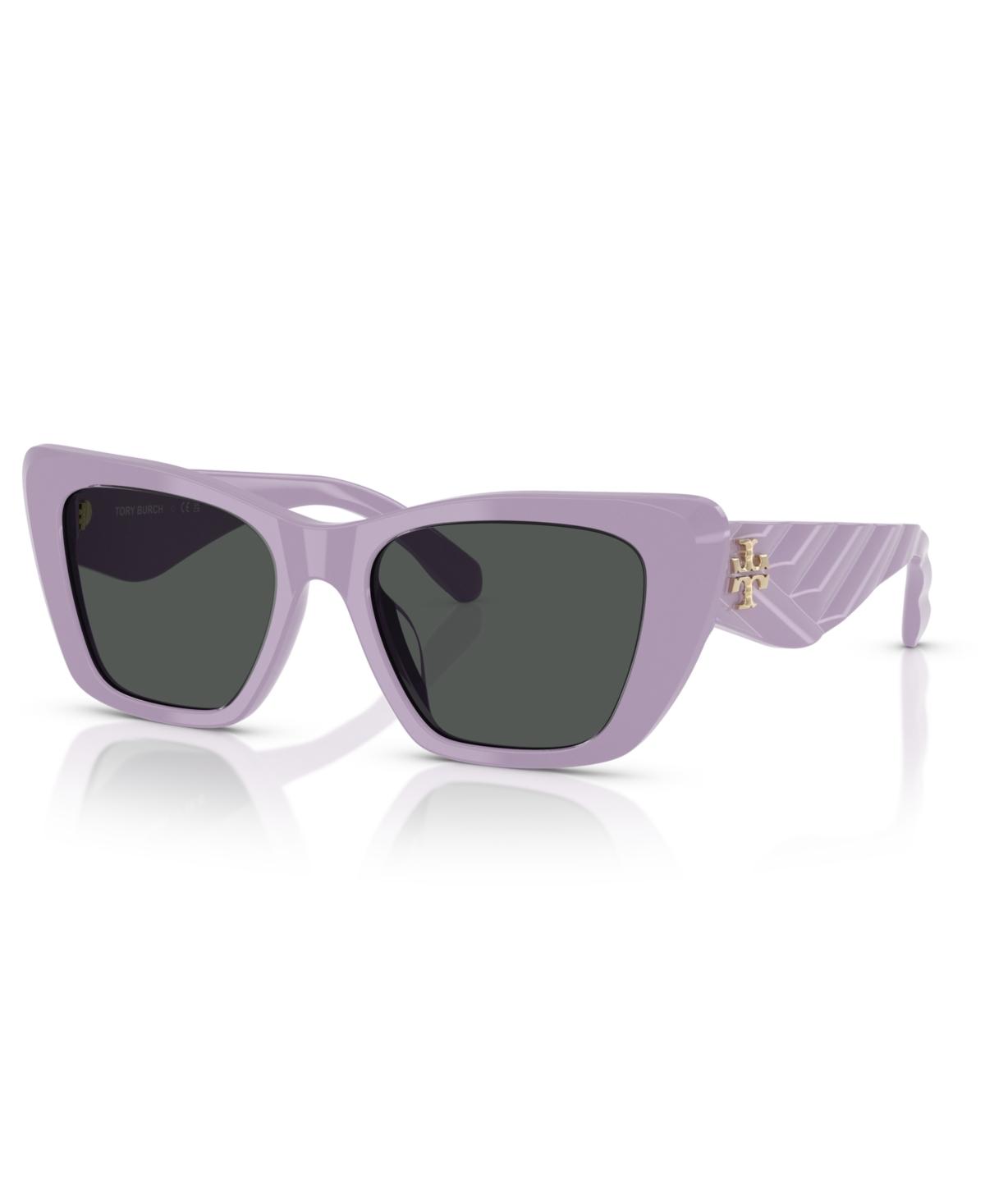 Tory Burch Purple Wraparound Sunglasses Purple with Purple Mirror Zunnies - Wrap-Around Shield  main image 2
