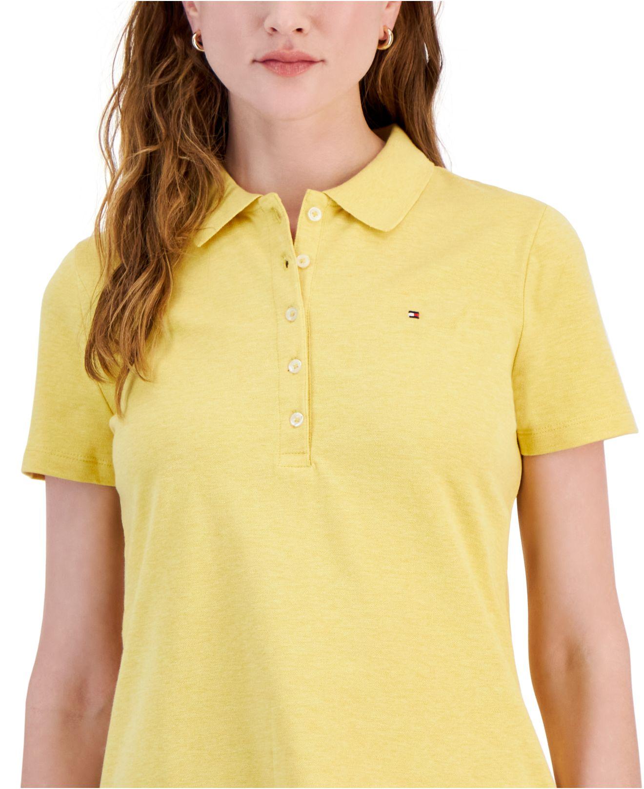 Tommy Hilfiger Heathered Short-sleeve Polo in Yellow | Lyst