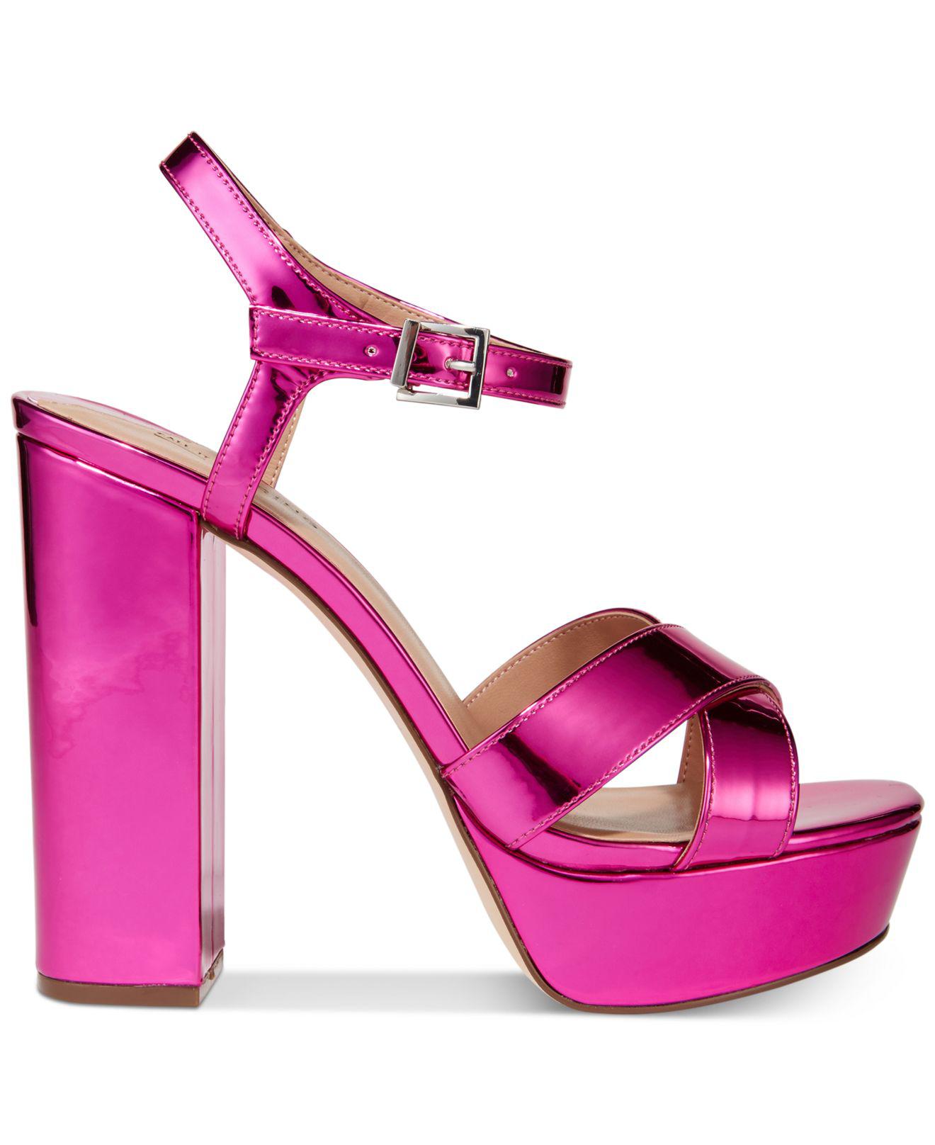 Call It Spring Thorerien Platform Sandals in Pink Metallic