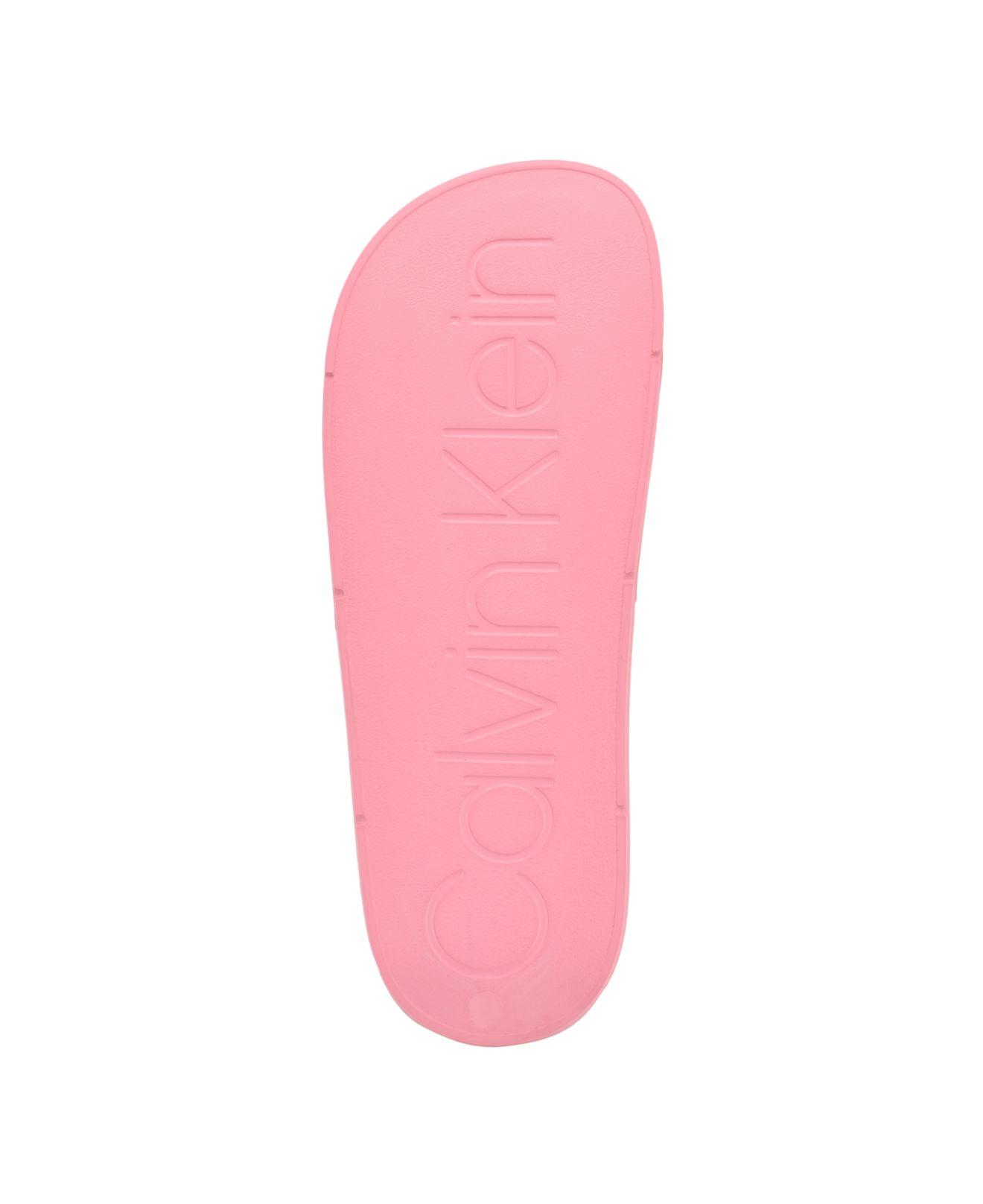 Calvin Klein Arin Beach Slide Slip-on Sandals in Pink | Lyst