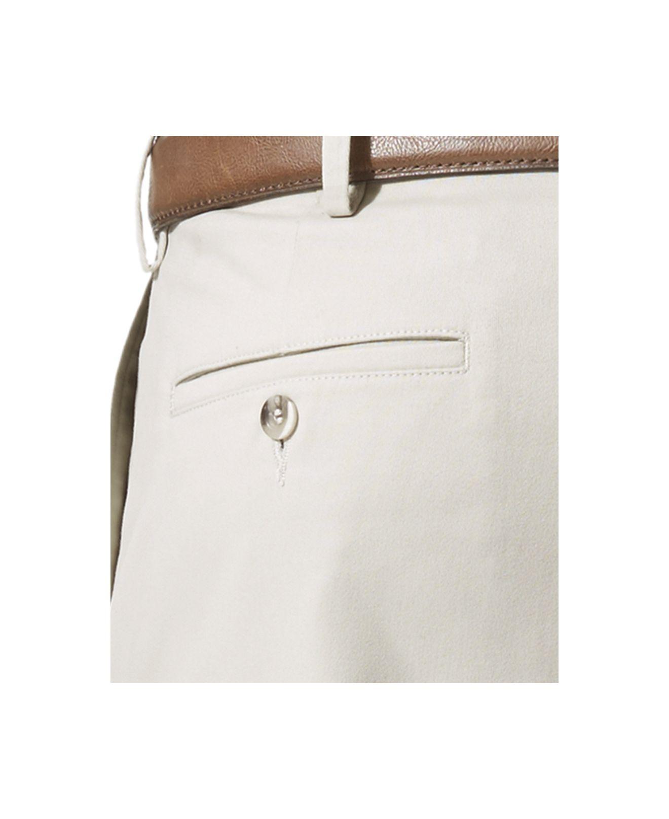 men's comfort relaxed pleated cuffed fit khaki stretch pants d5