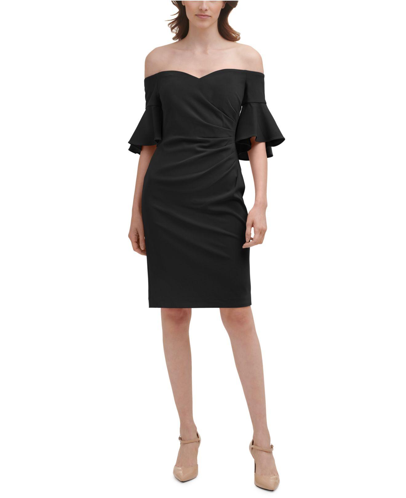Calvin klein black off shoulder dress top