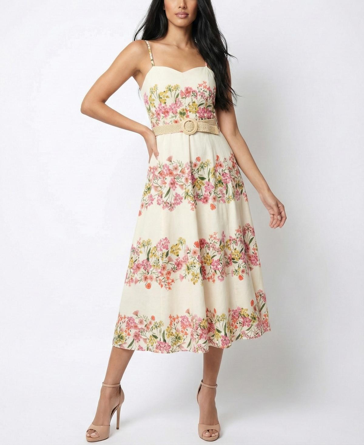 taylor floral fit and flare dress Taylor Womens Plus Floral Print Knee-Length Mini Dress Green 22W main image 0