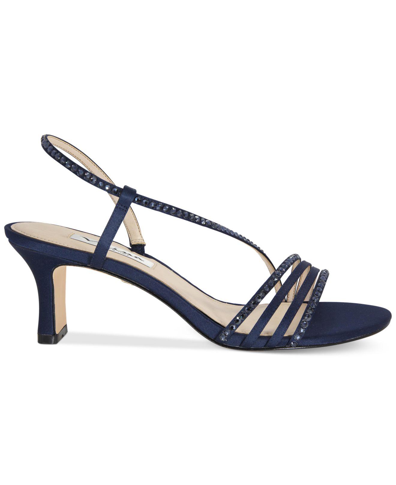 nina navy blue evening shoes