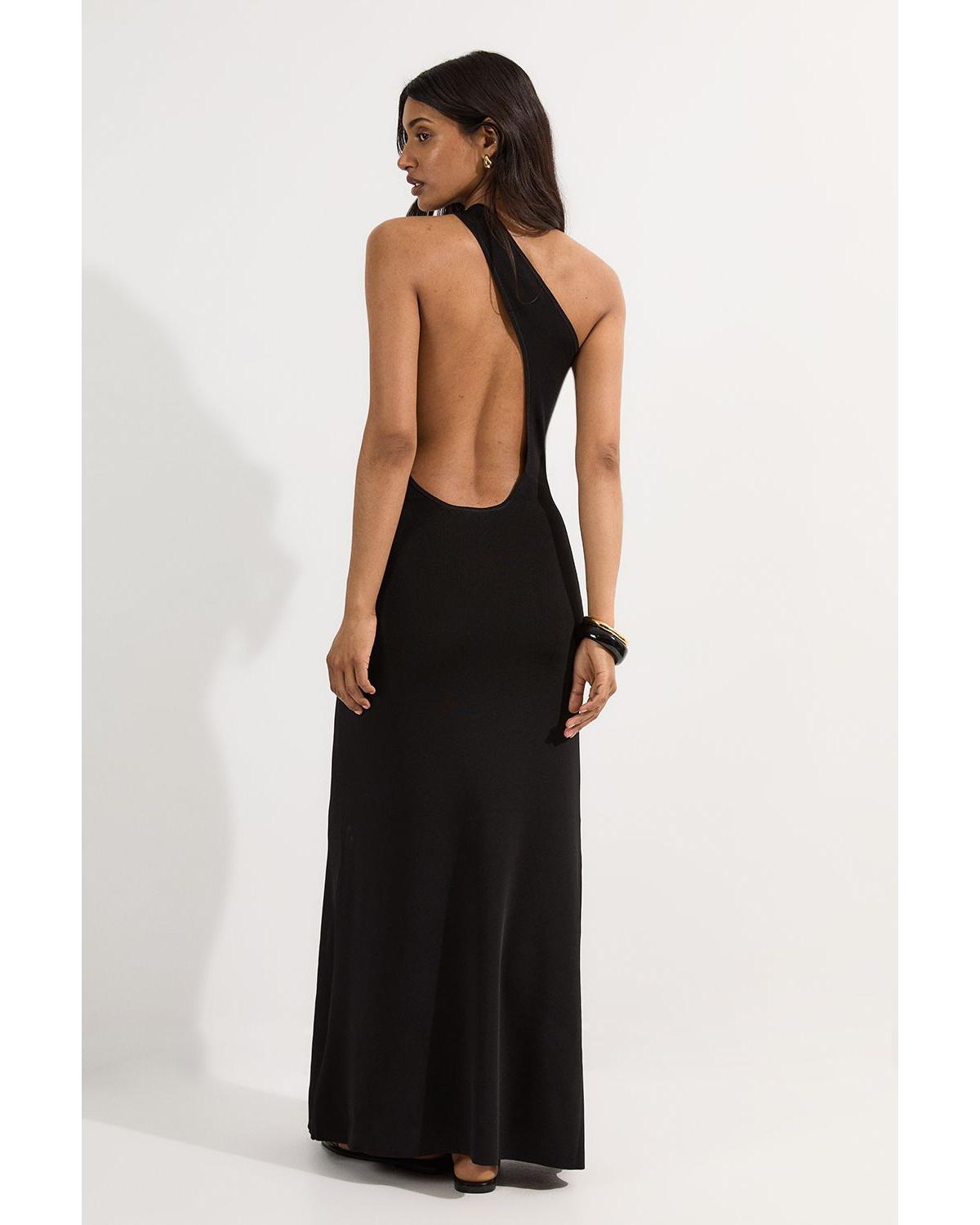 Karen Millen Backless Knit Dress With Hardware in White | Lyst