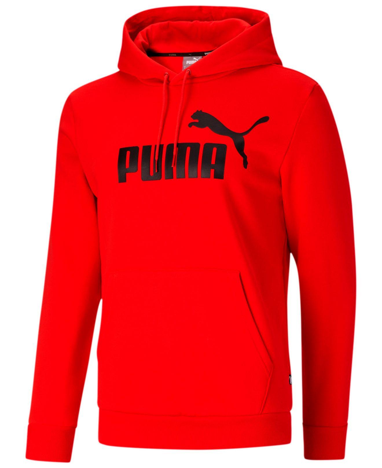 PUMA Fleece Logo Hoodie in Red for Men - Lyst