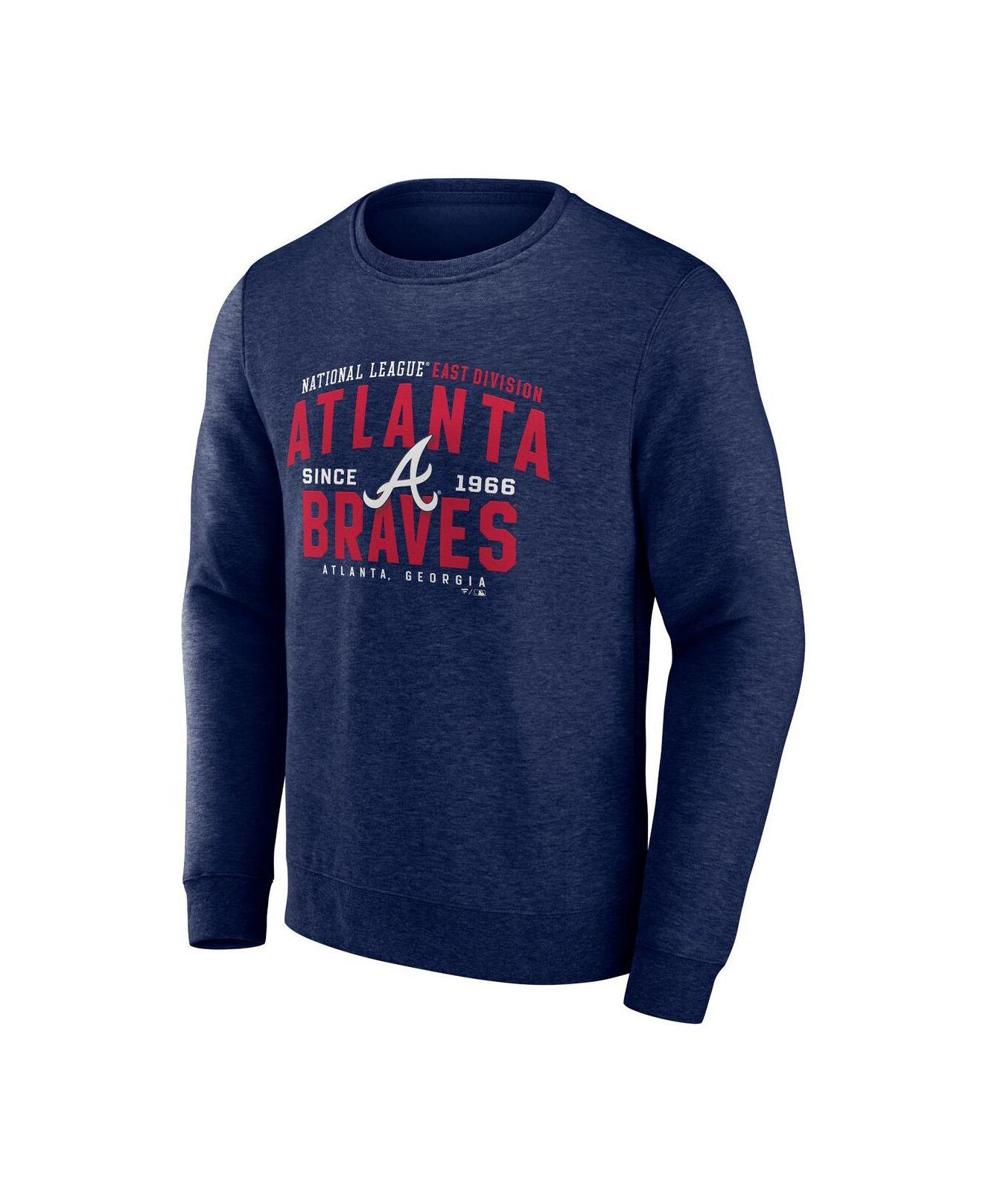 Atlanta Braves Fanatics Branded Instant Replay Color Block Pullover Hoodie  - Gray/Navy