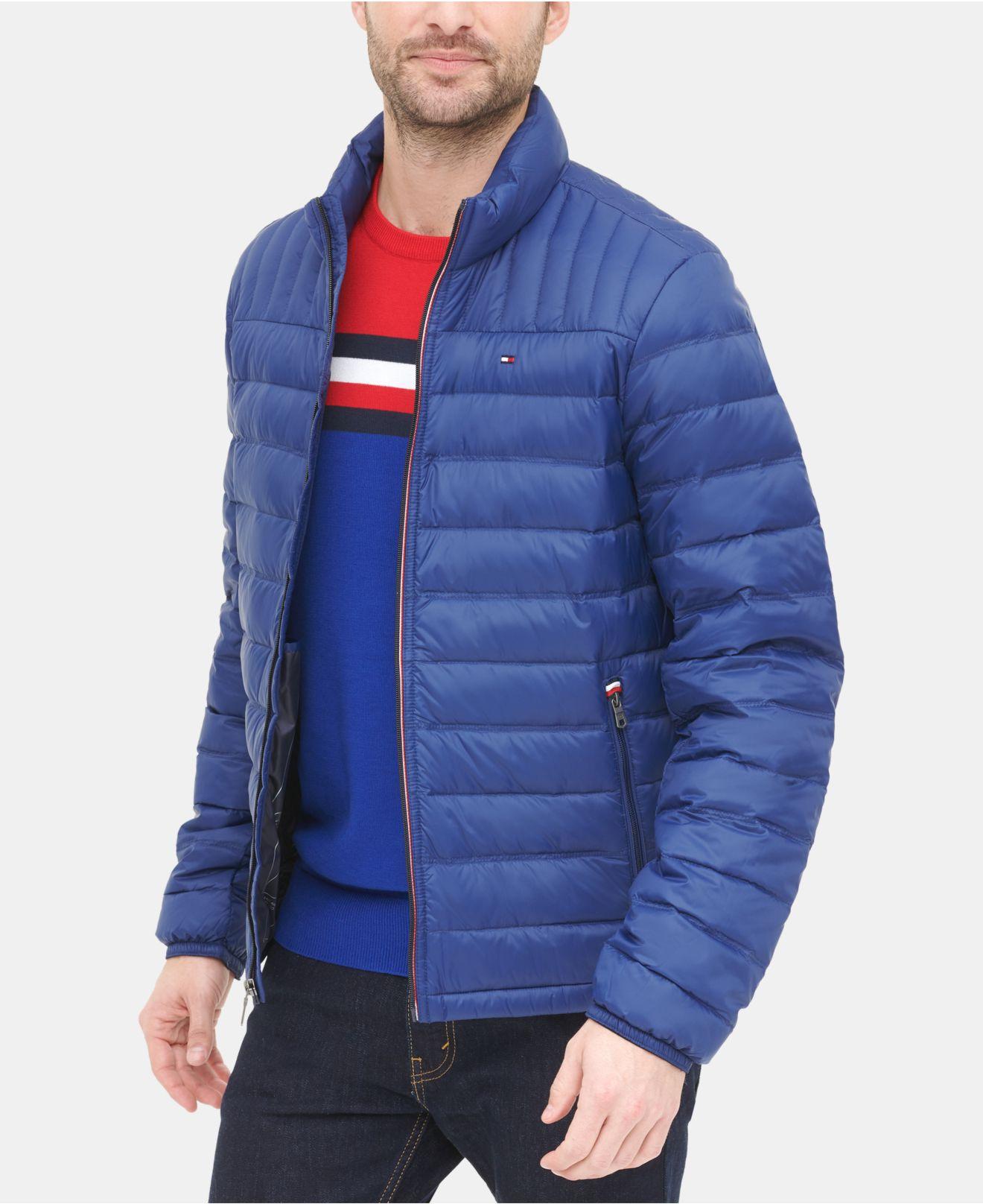 Tommy Hilfiger Down Quilted Packable Logo Jacket in Deep Blue (Blue ...