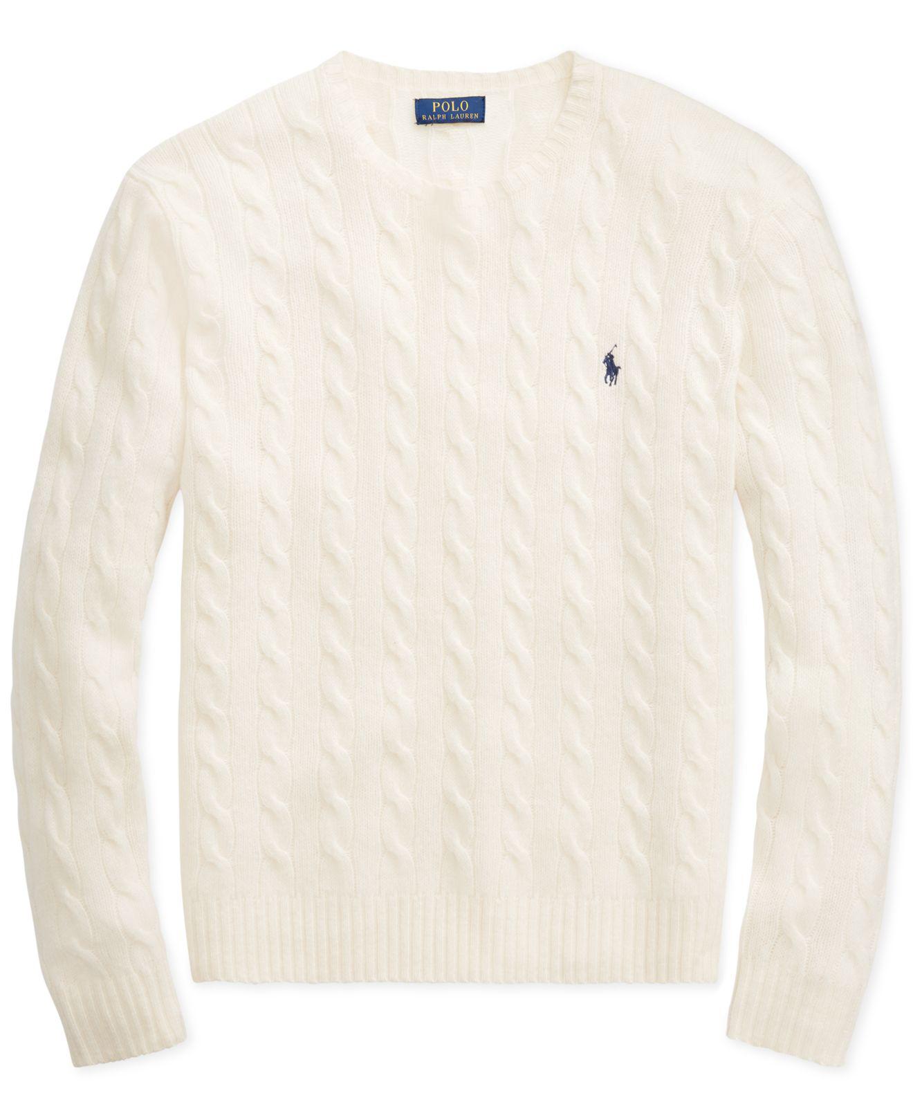 Polo Ralph Lauren Cable Wool-cashmere Sweater in Natural for Men - Lyst