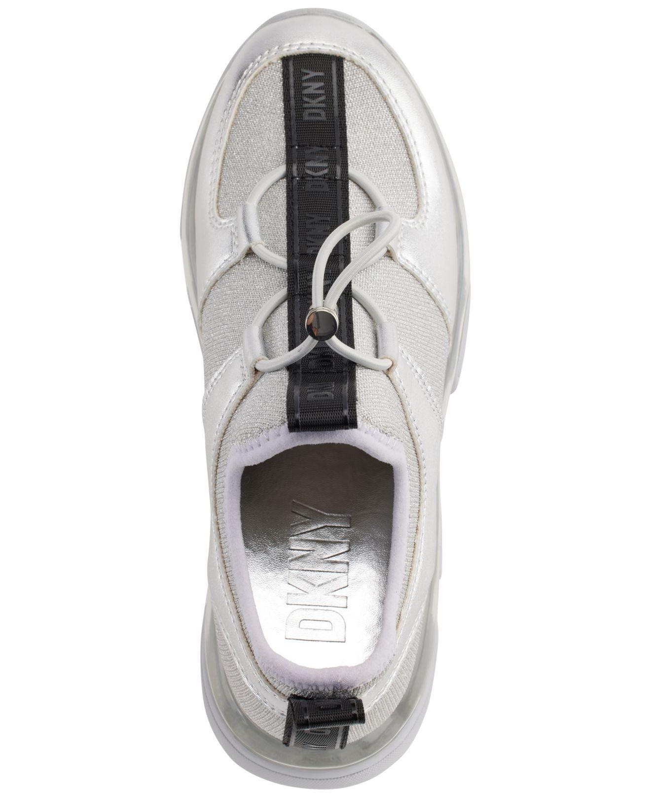 DKNY Tace Slip-on Lace-up Sneakers in Gray | Lyst