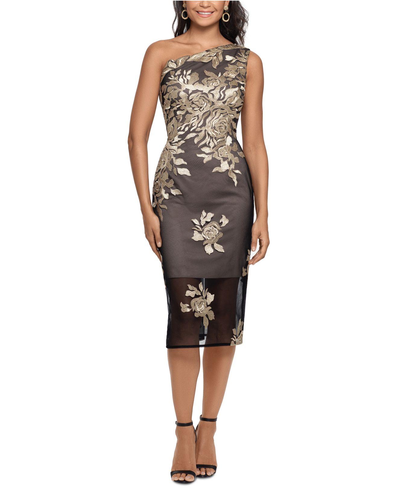 xscape lace midi dress