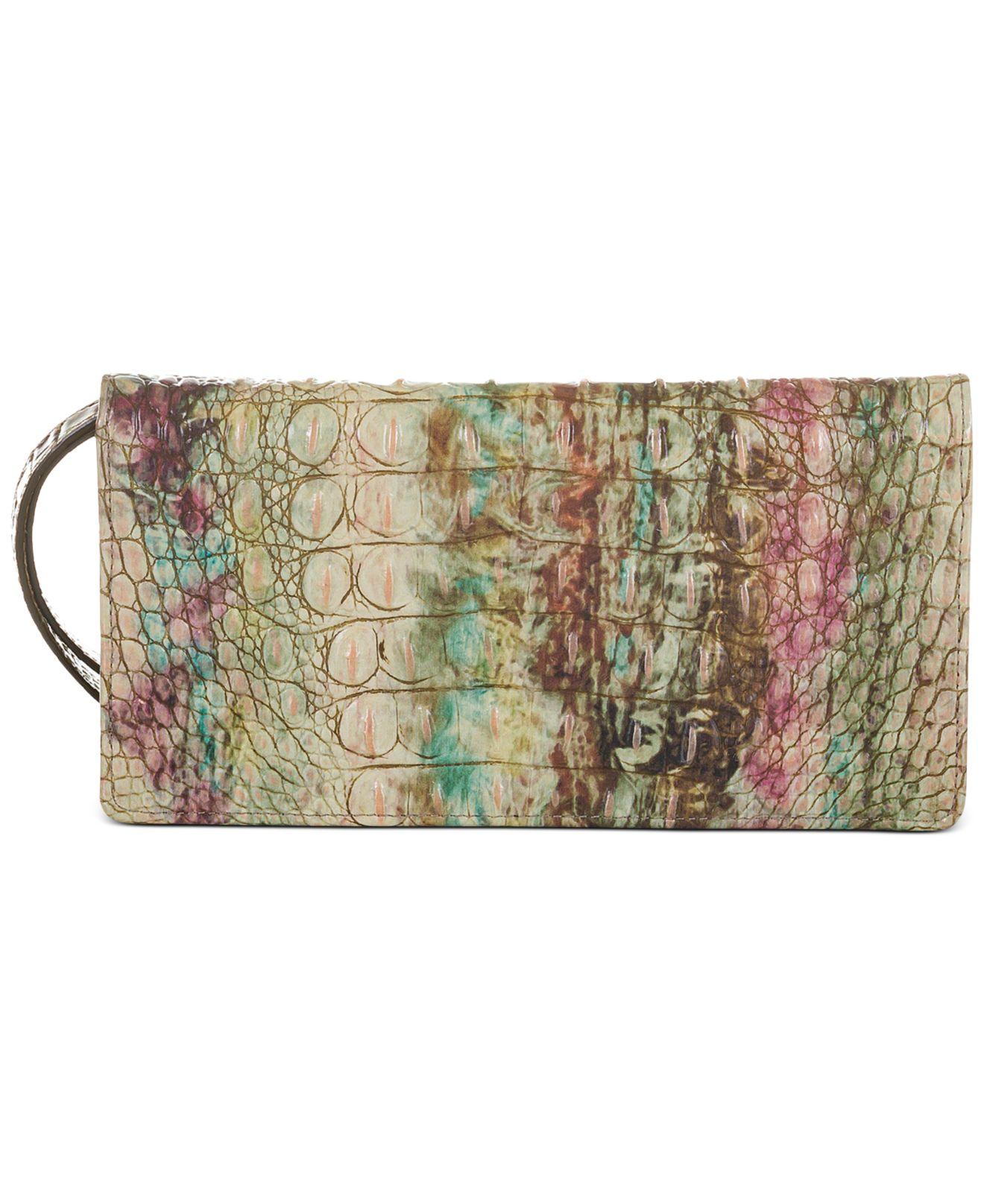 Brahmin Melbourne Embossed Leather Annmarie Wallet in Amethyst/Gold