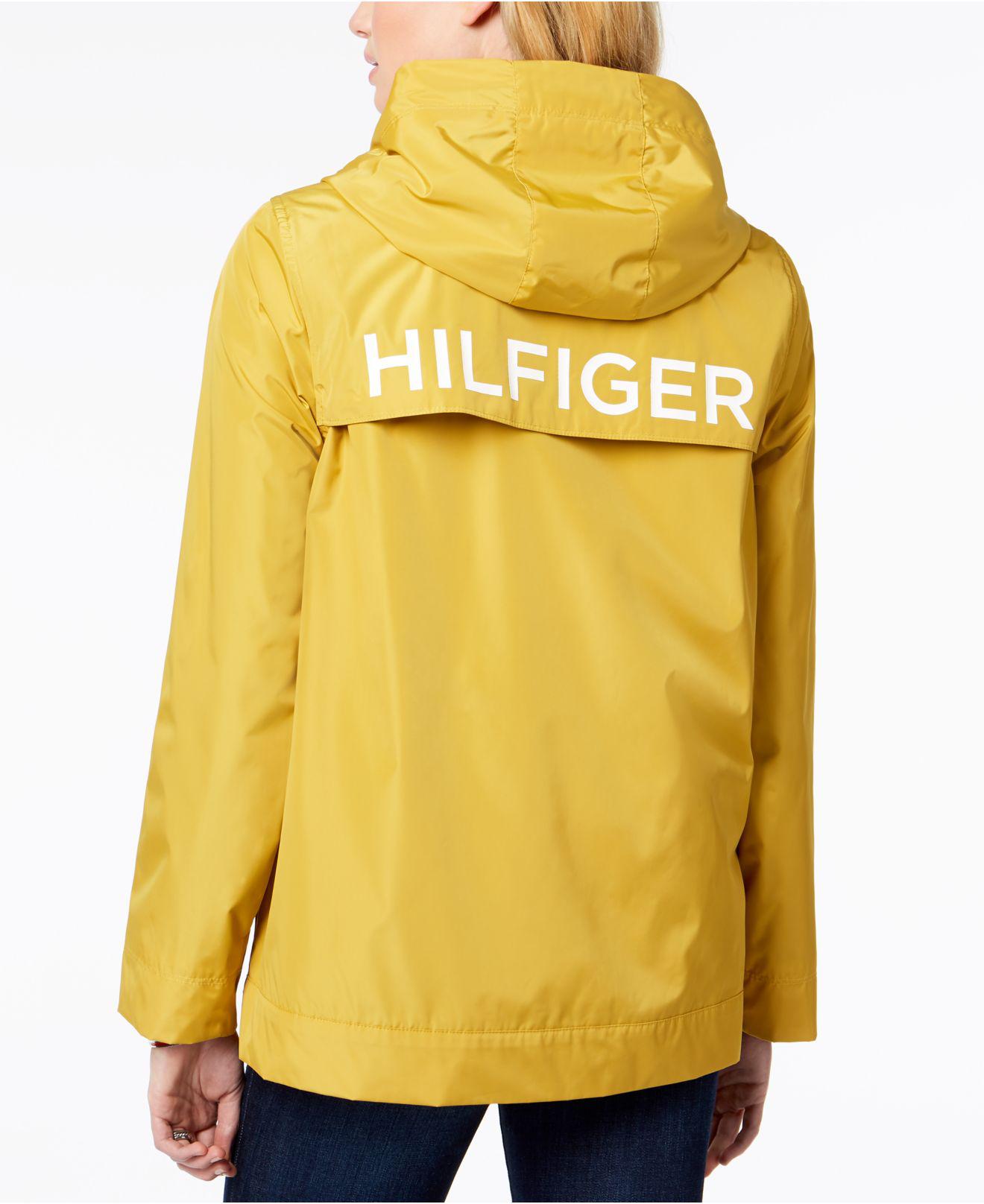 Tommy Hilfiger Sport Hooded Windbreaker Jacket in Yellow Lyst