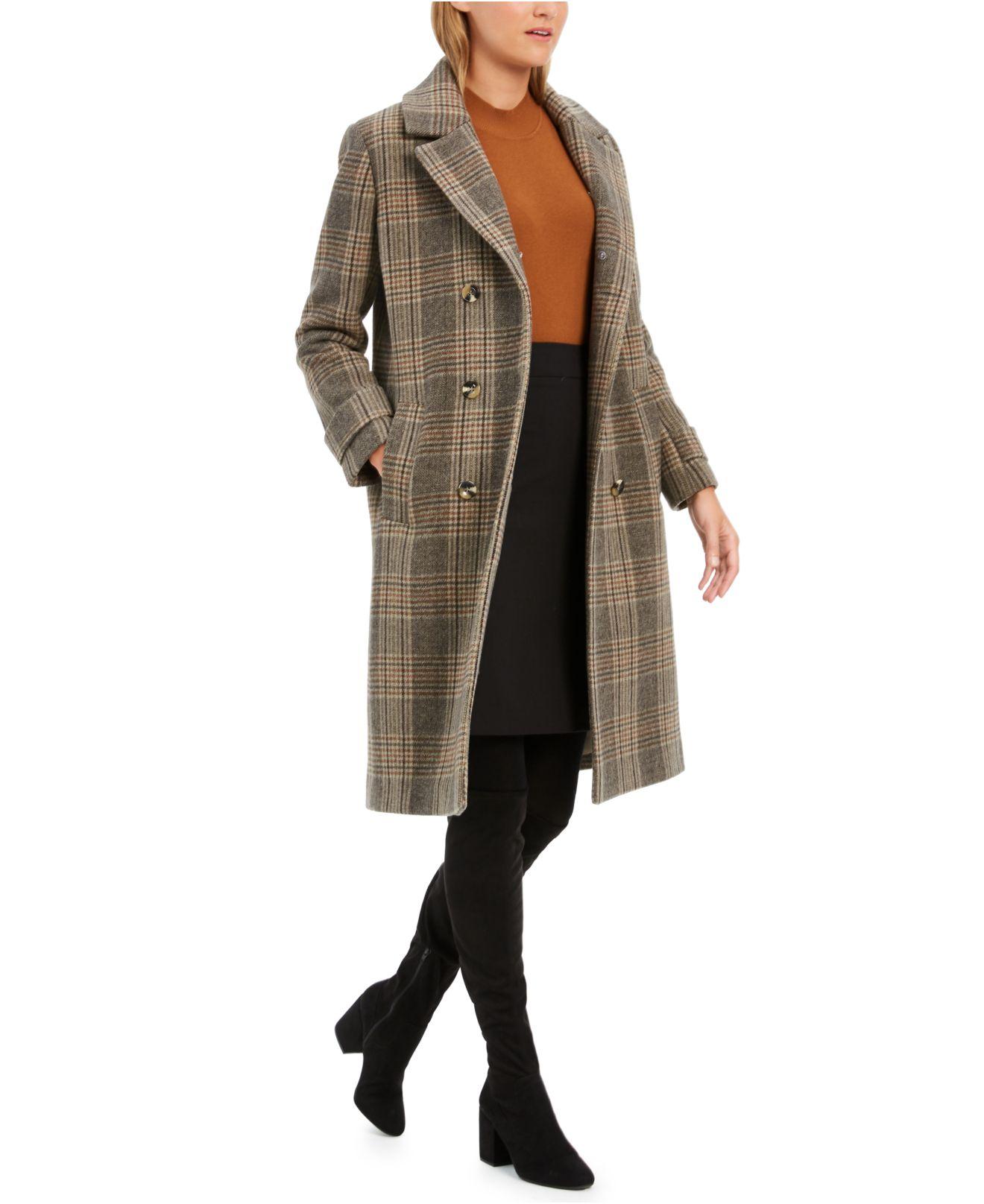 kenneth cole plaid coat