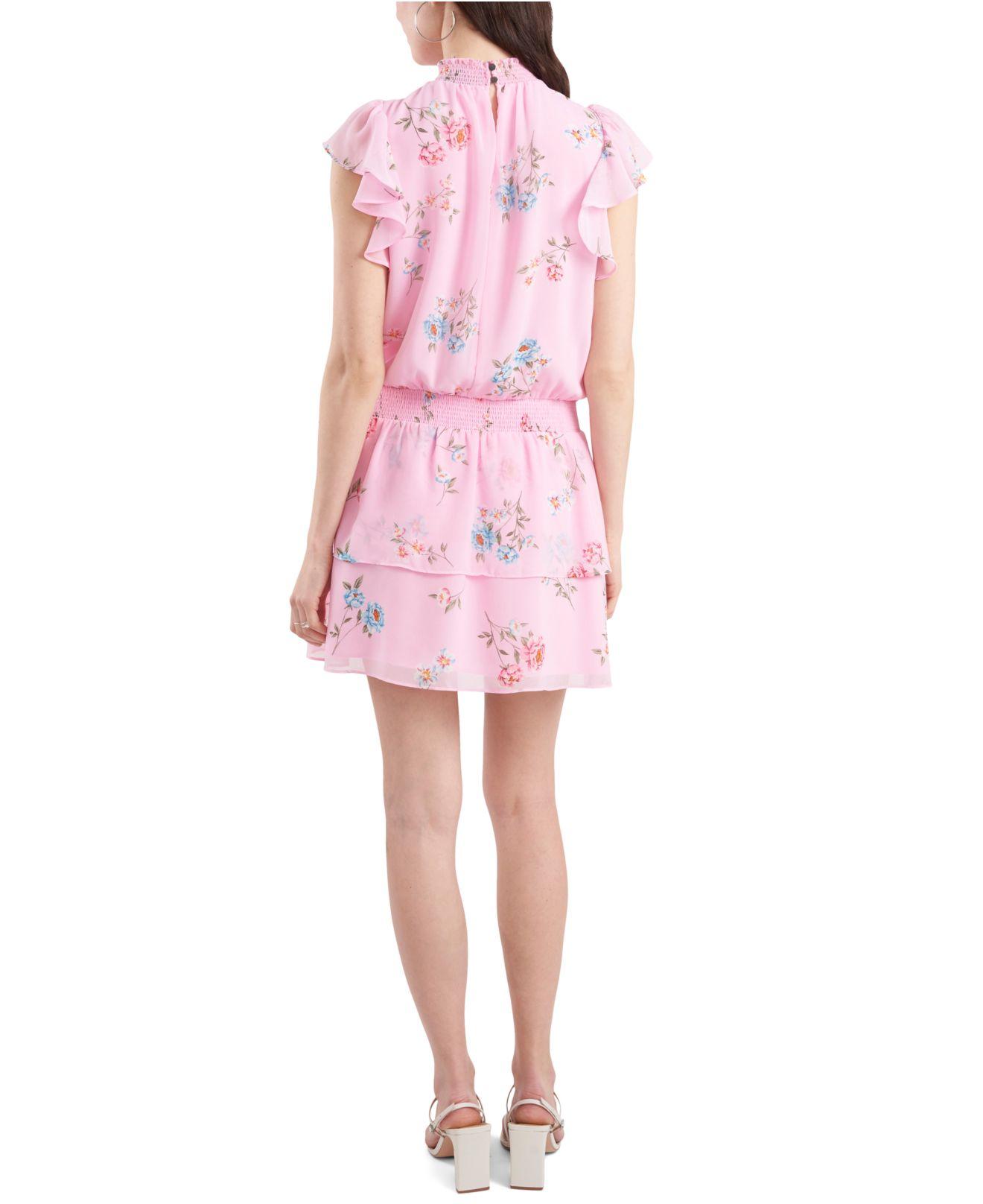 1.STATE Synthetic Smocked-neck Flutter 