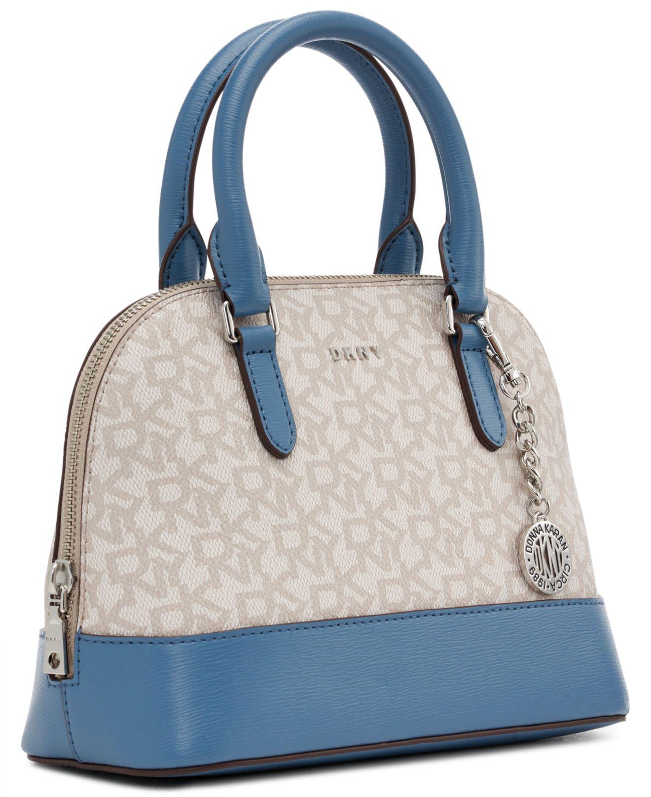 DKNY Leather Bryant Dome Satchel in Blue - Lyst