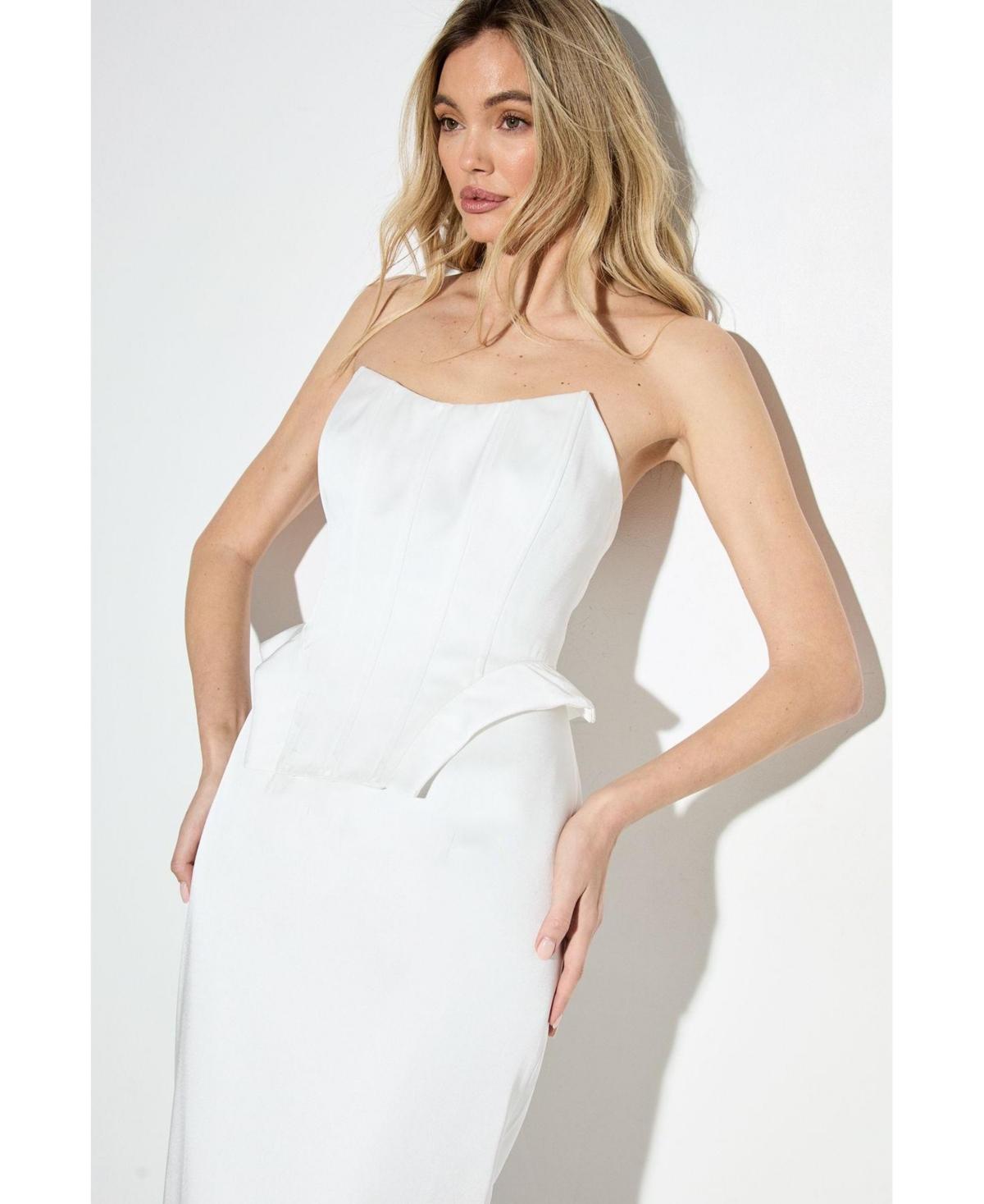 white christmas dresses Satin Corset Gown with Sweetheart Neckline