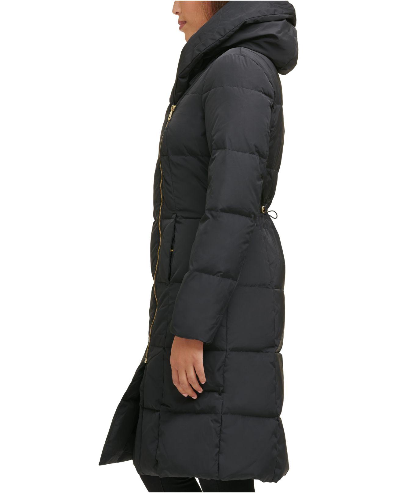 cole haan asymmetrical down puffer coat