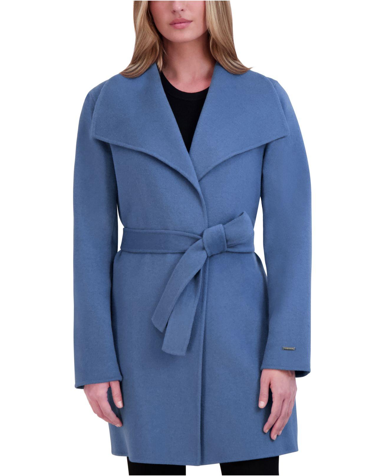 tahari ella belted wrap coat
