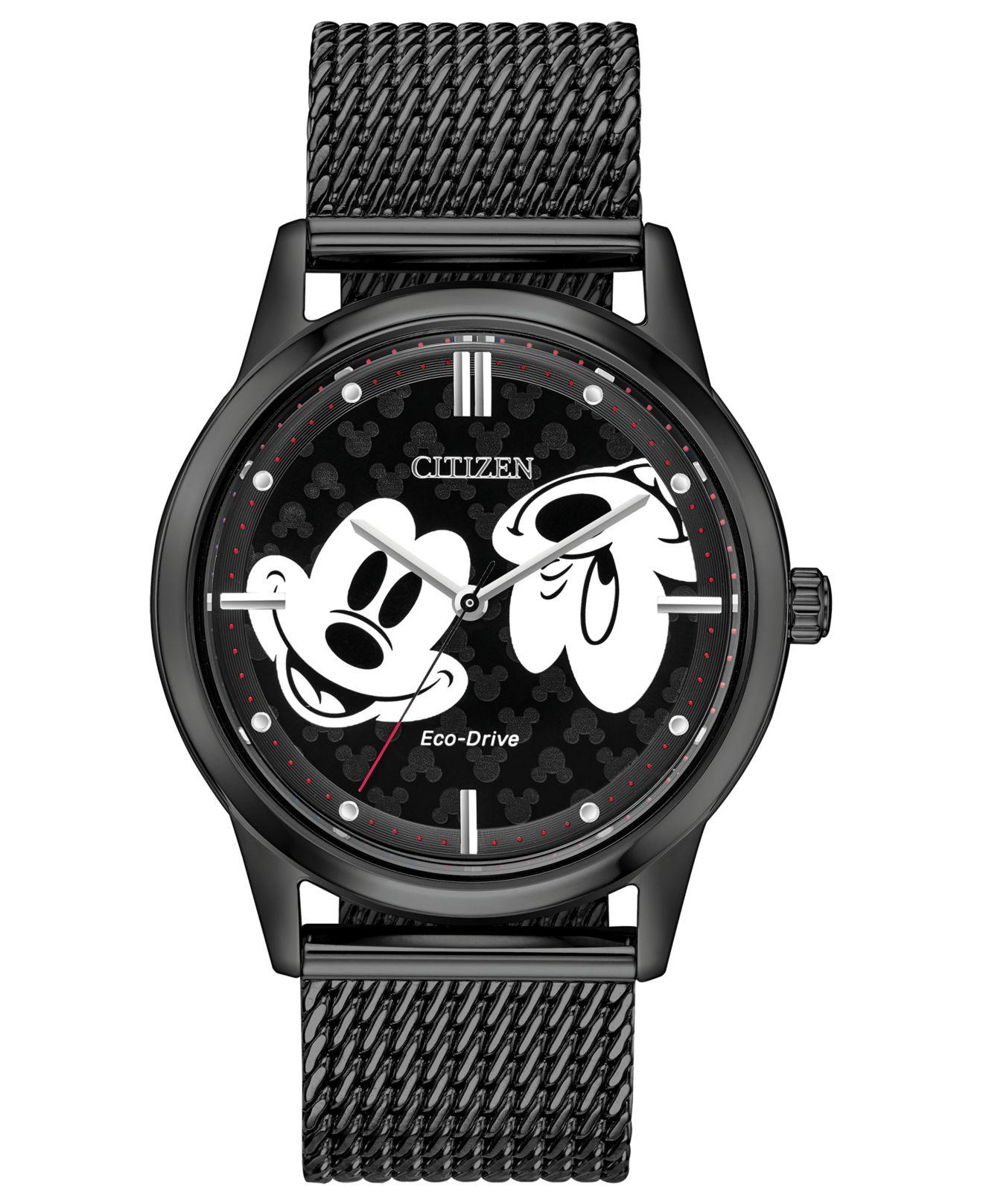 Citizen Disney By Eco-drive Unisex Mickey Mouse Black Mesh Bracelet Watch 40mm - Save 25% - Lyst