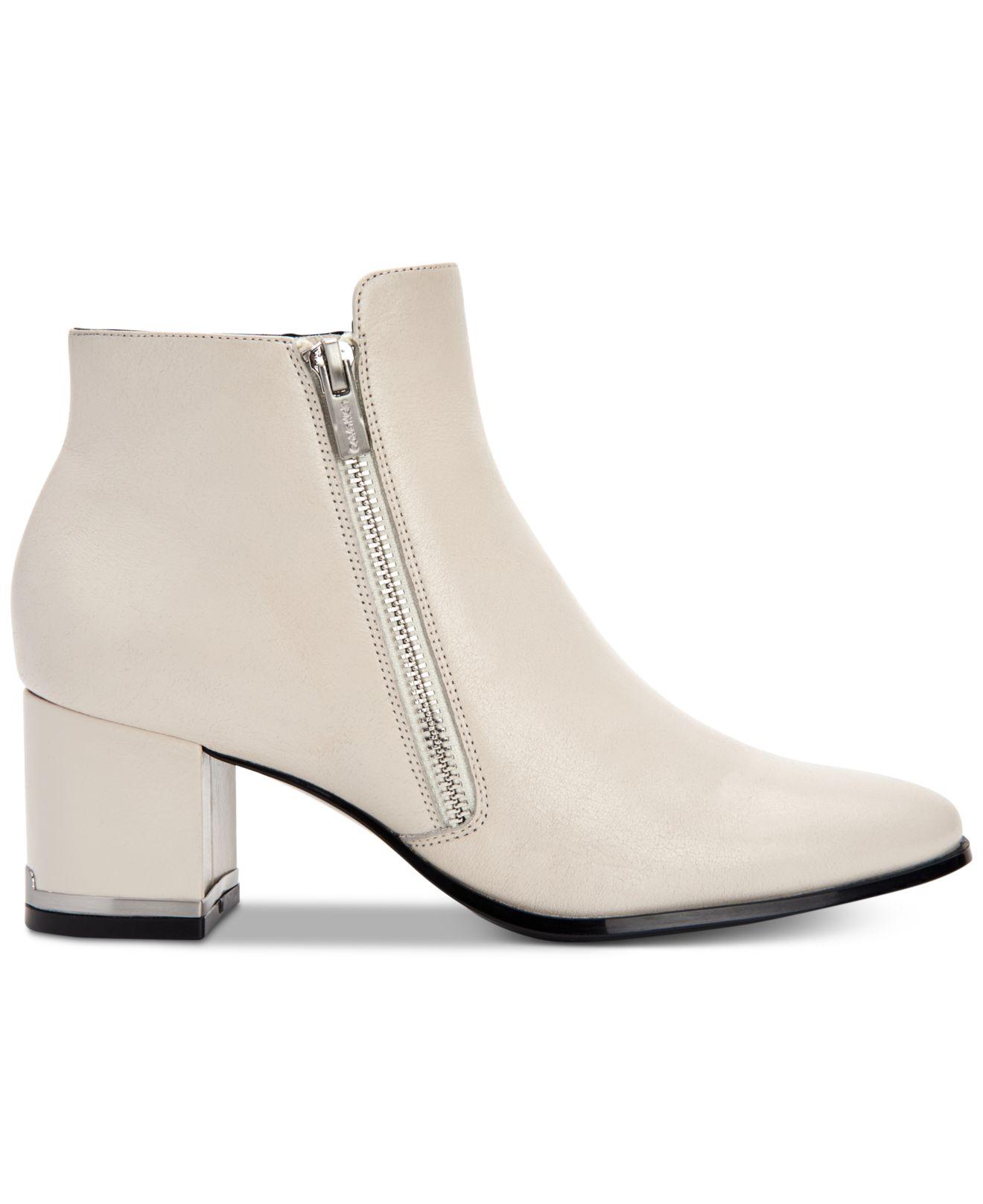 calvin klein fara leather booties