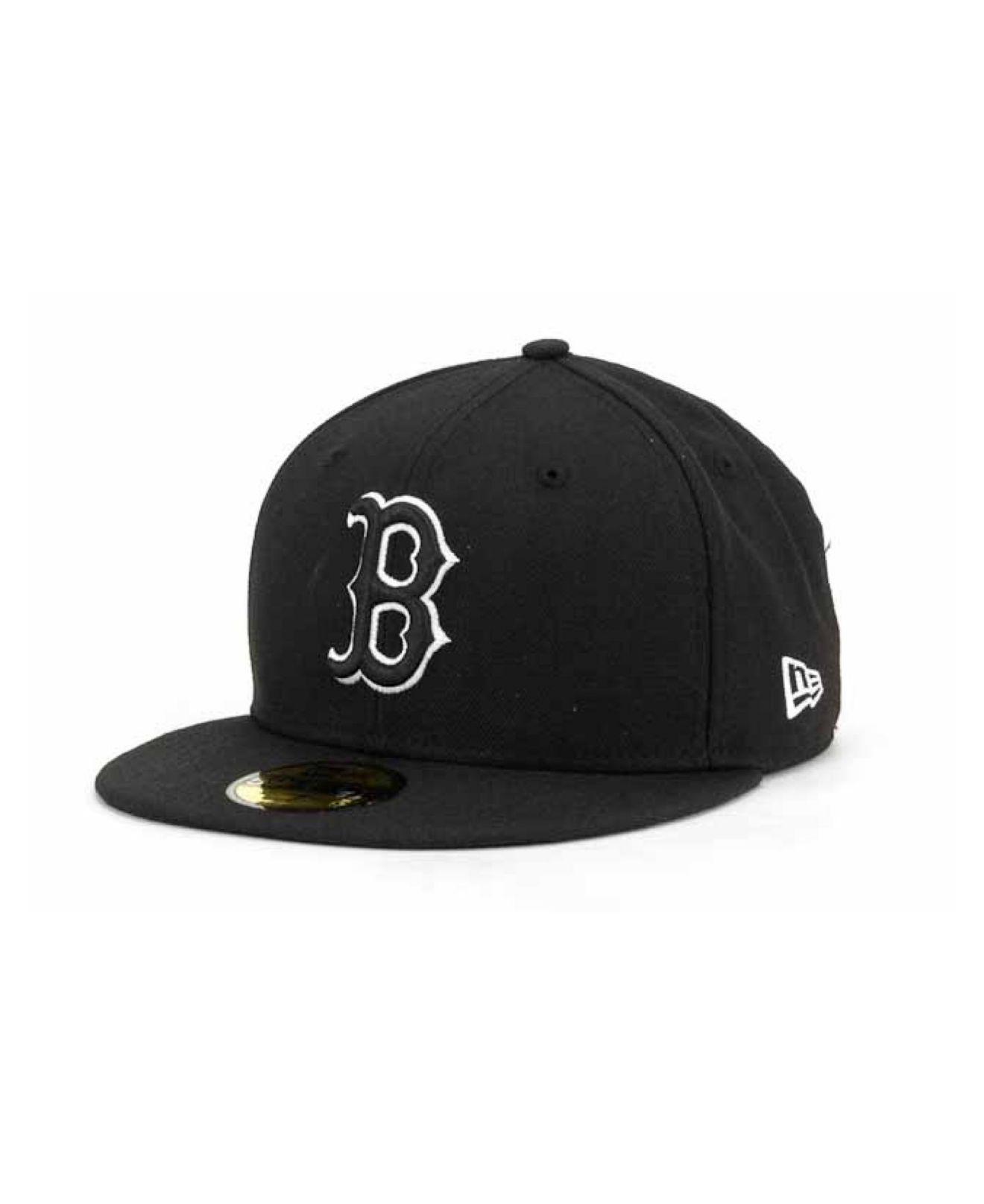 Ktz Boston Red Sox Black And White Fashion 59fifty Cap in Black for Men | Lyst