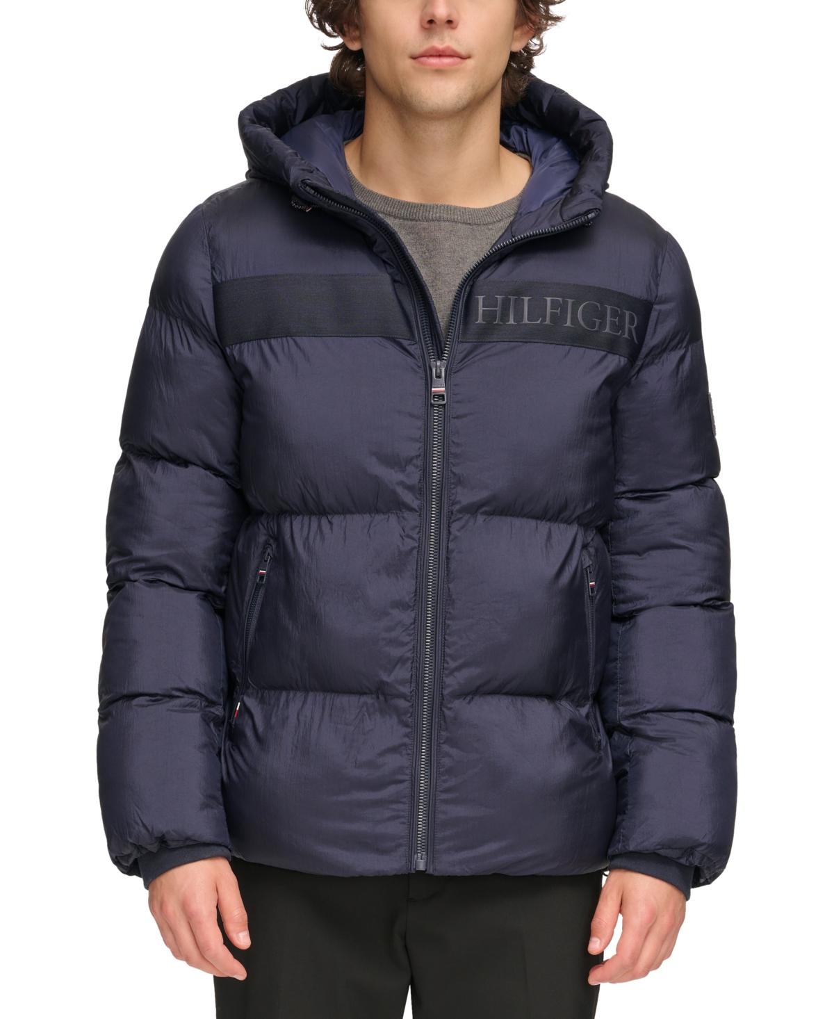 Tommy Hilfiger Tommy Hilfger New Ghost Logo Print Puffer Jacket in Blue for  Men | Lyst