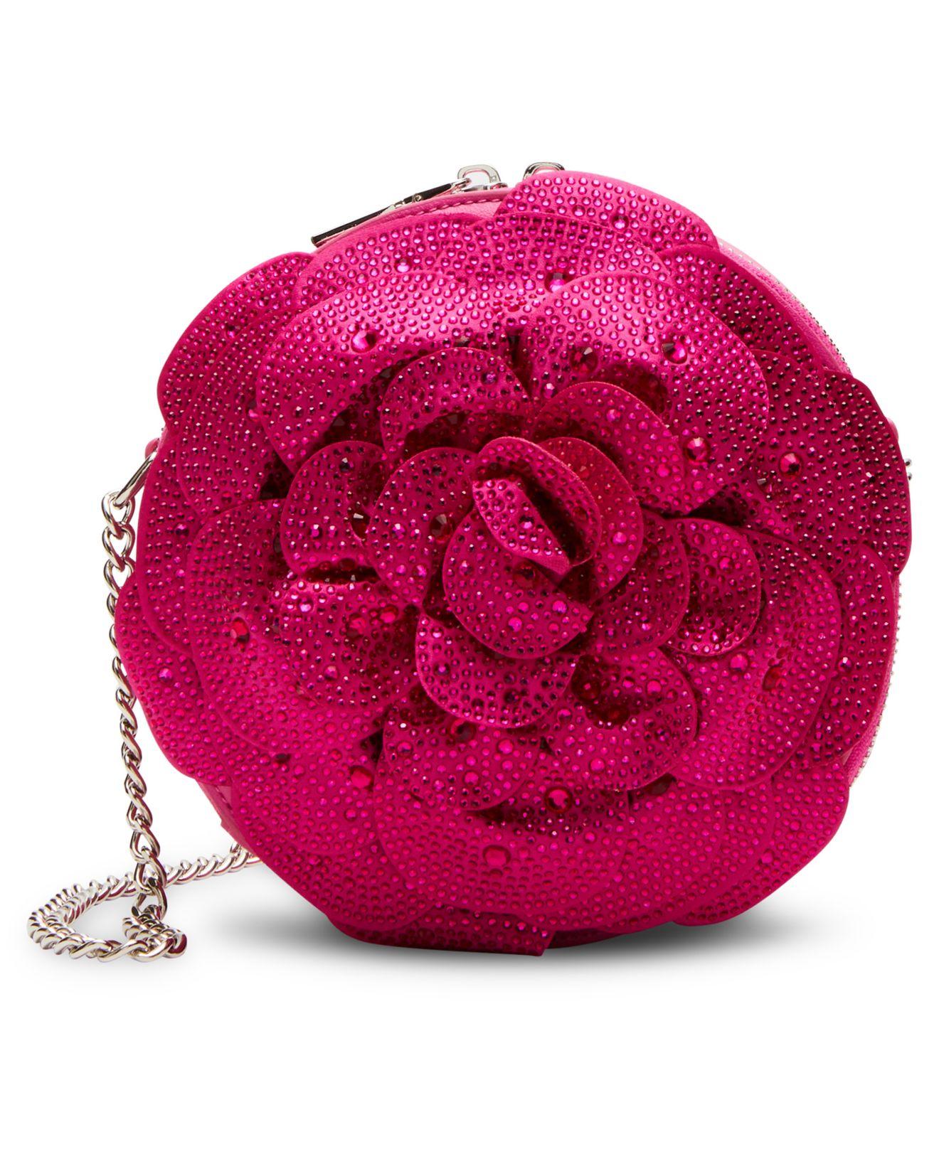 Betsey Johnson The Rose Knows Zipper Closure Crossbody in Pink | Lyst