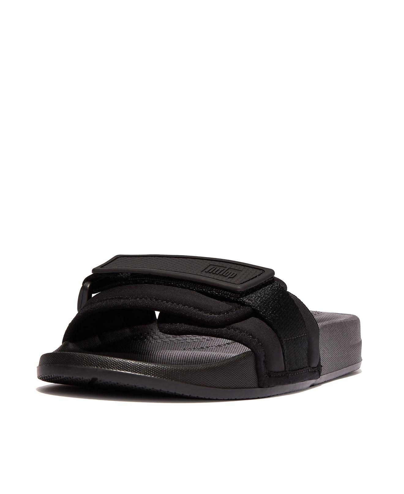 Fitflop Iqushion Adjustable Water-resistant Pool Slides in Black | Lyst