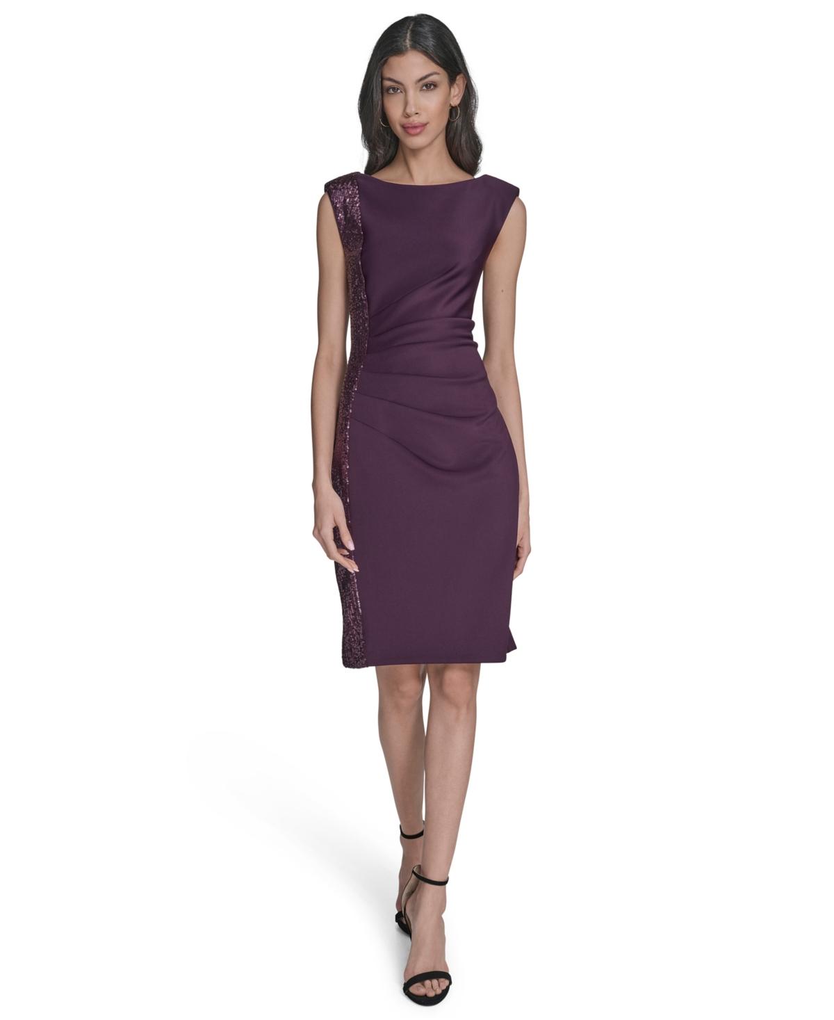 Eliza J Petite Social Velvet Dress in Purple | Lyst