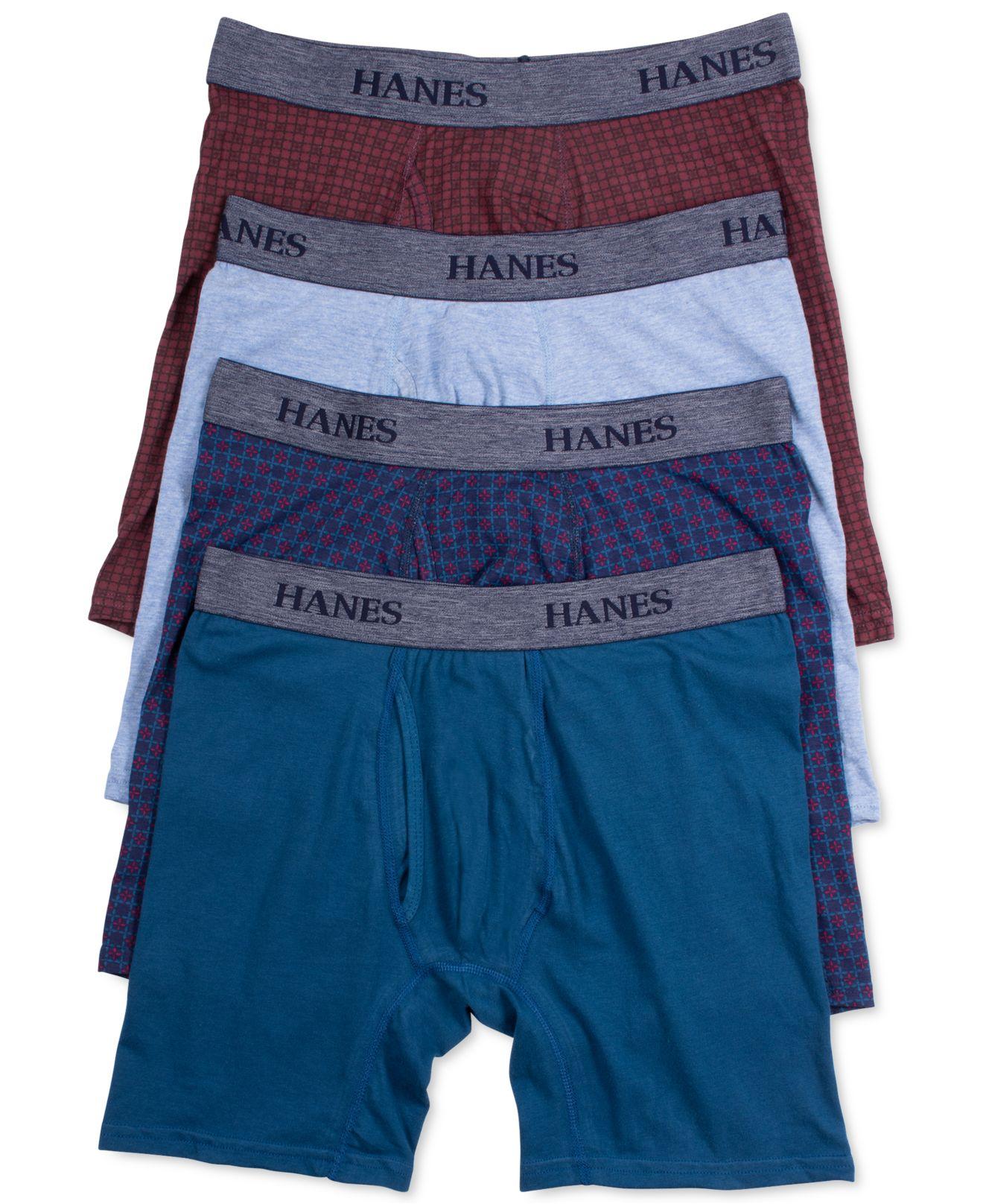 hanes cotton stretch boxer briefs