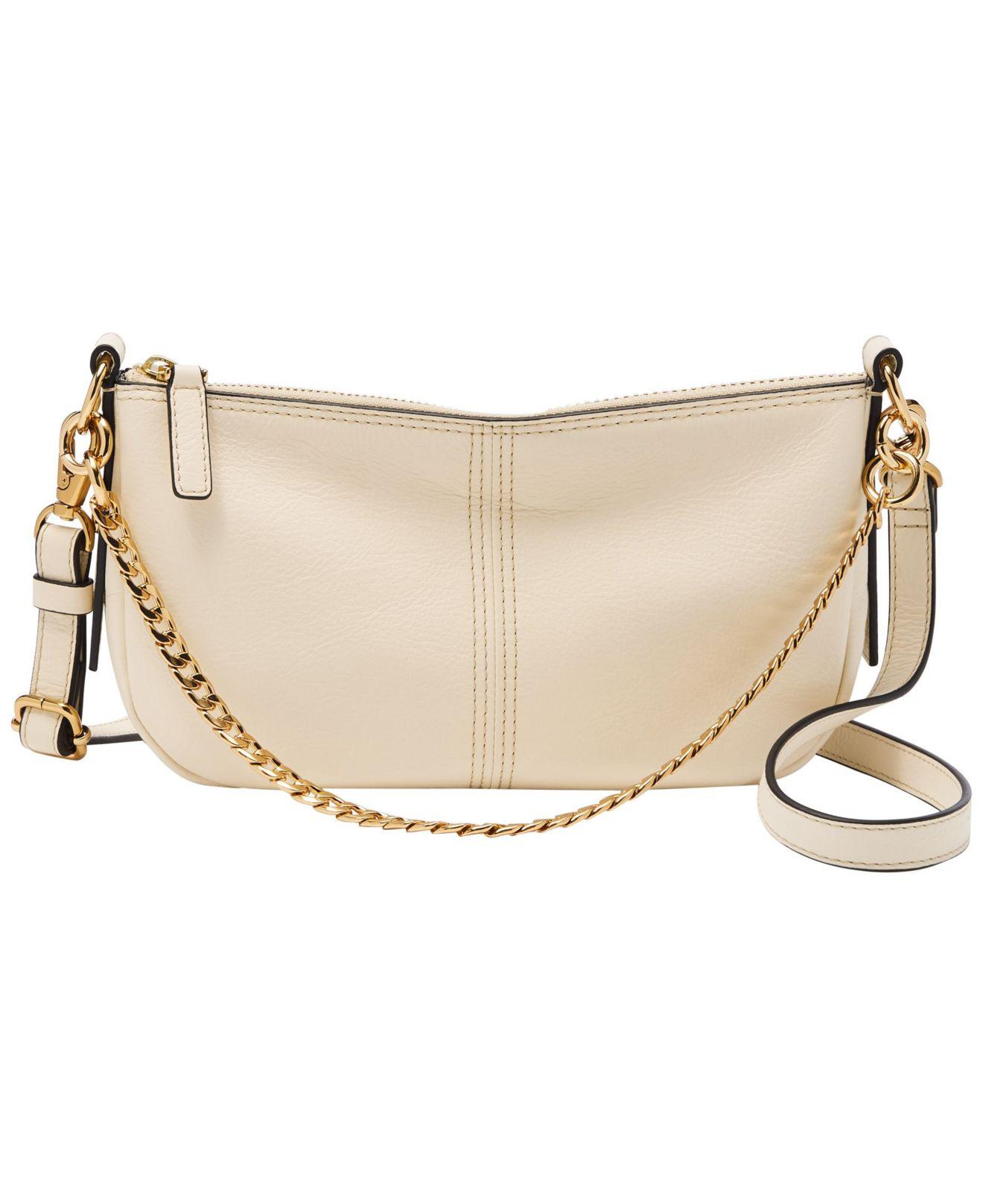 Fossil Jolie Convertible Leather Baguette Bag in Natural Lyst