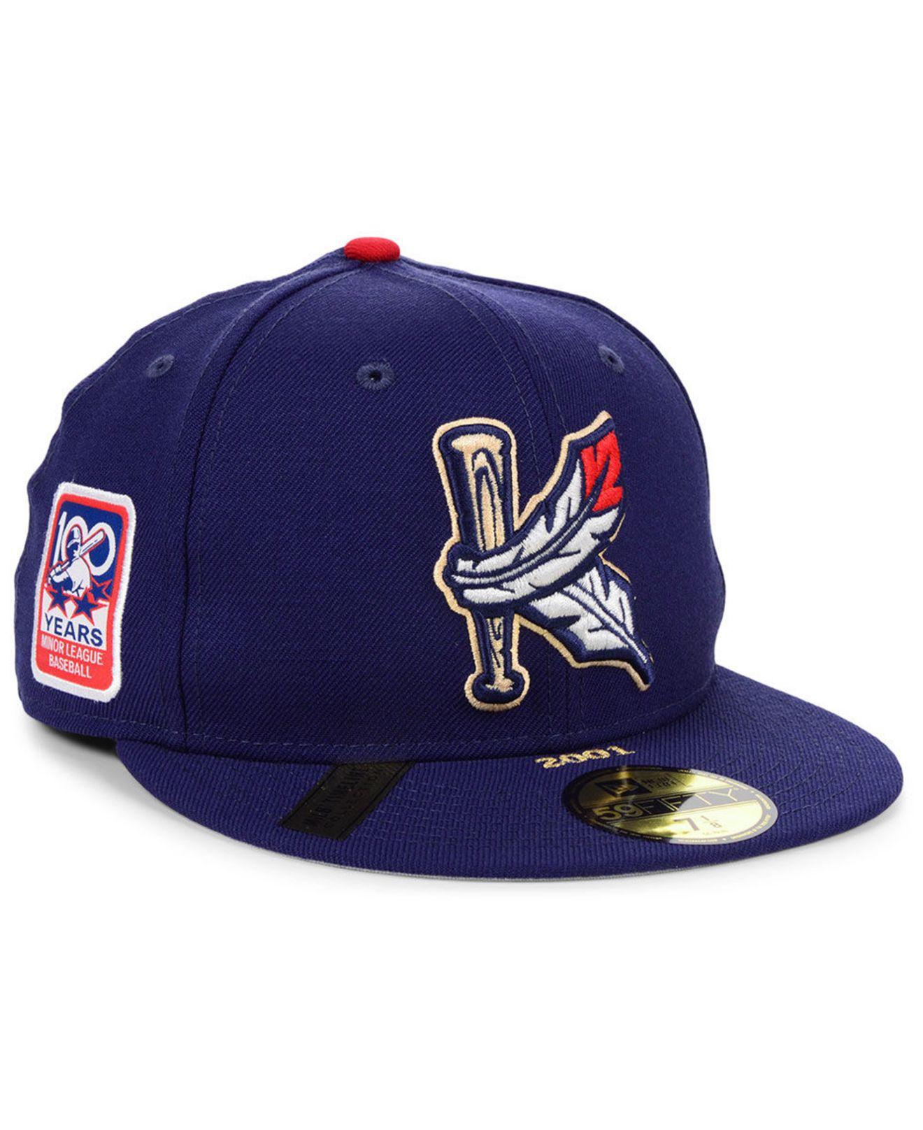 KTZ Kinston Indians Milb 100th Anniversary Patch 59fifty-fitted Cap in Blue  for Men | Lyst